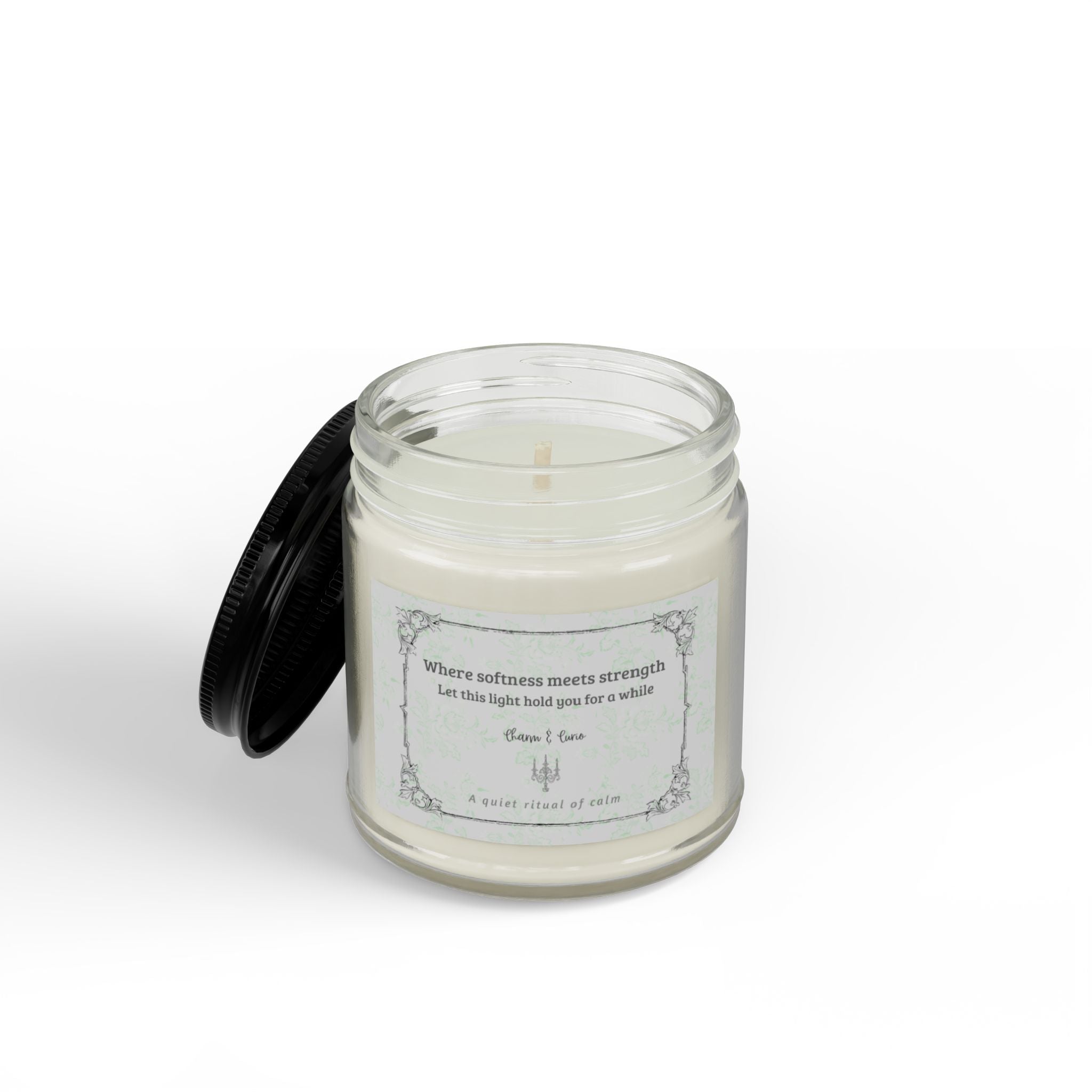 Softness Soy Scented Candle — Amber Jar with Black Lid (4oz) Vert