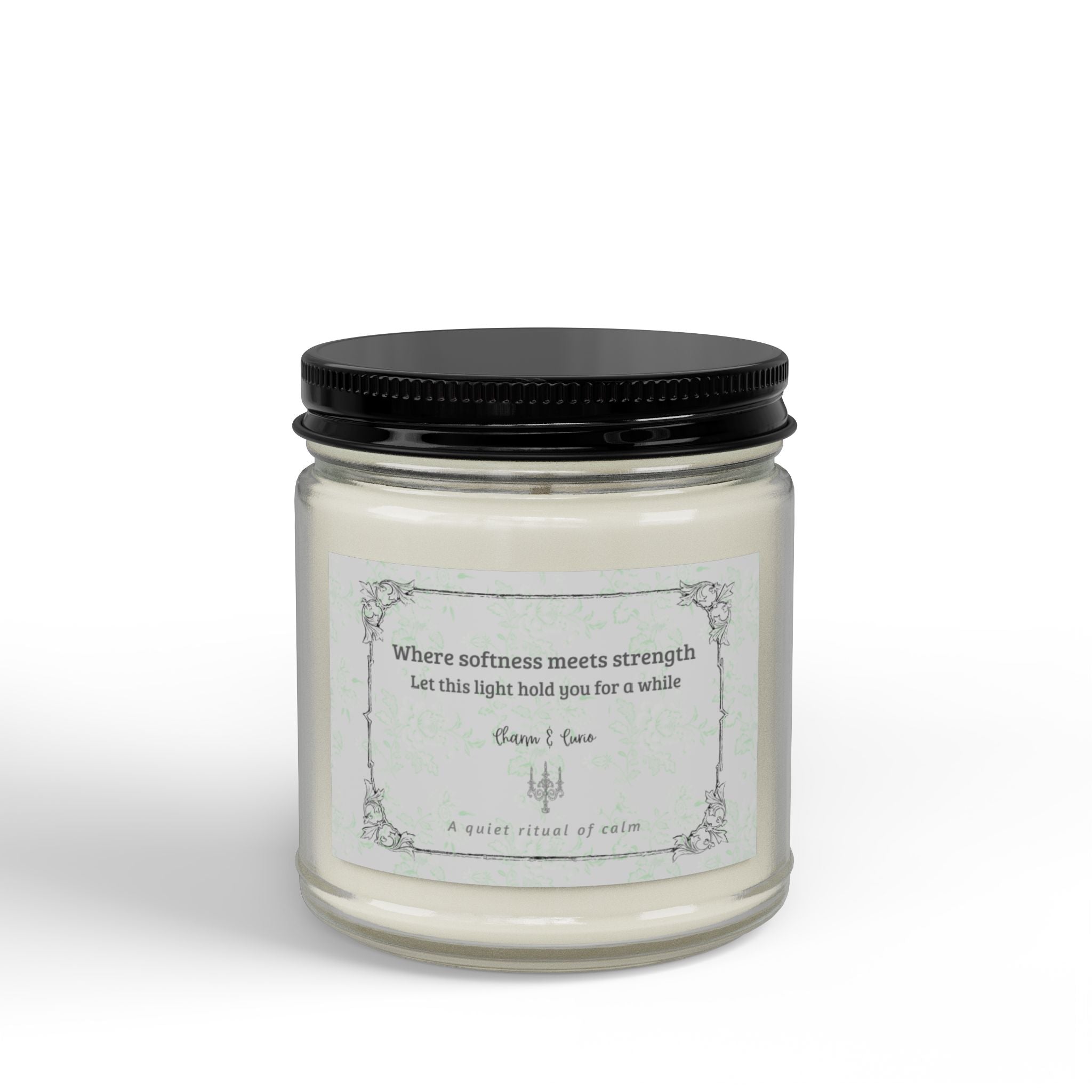 Softness Soy Scented Candle — Amber Jar with Black Lid (4oz) Vert