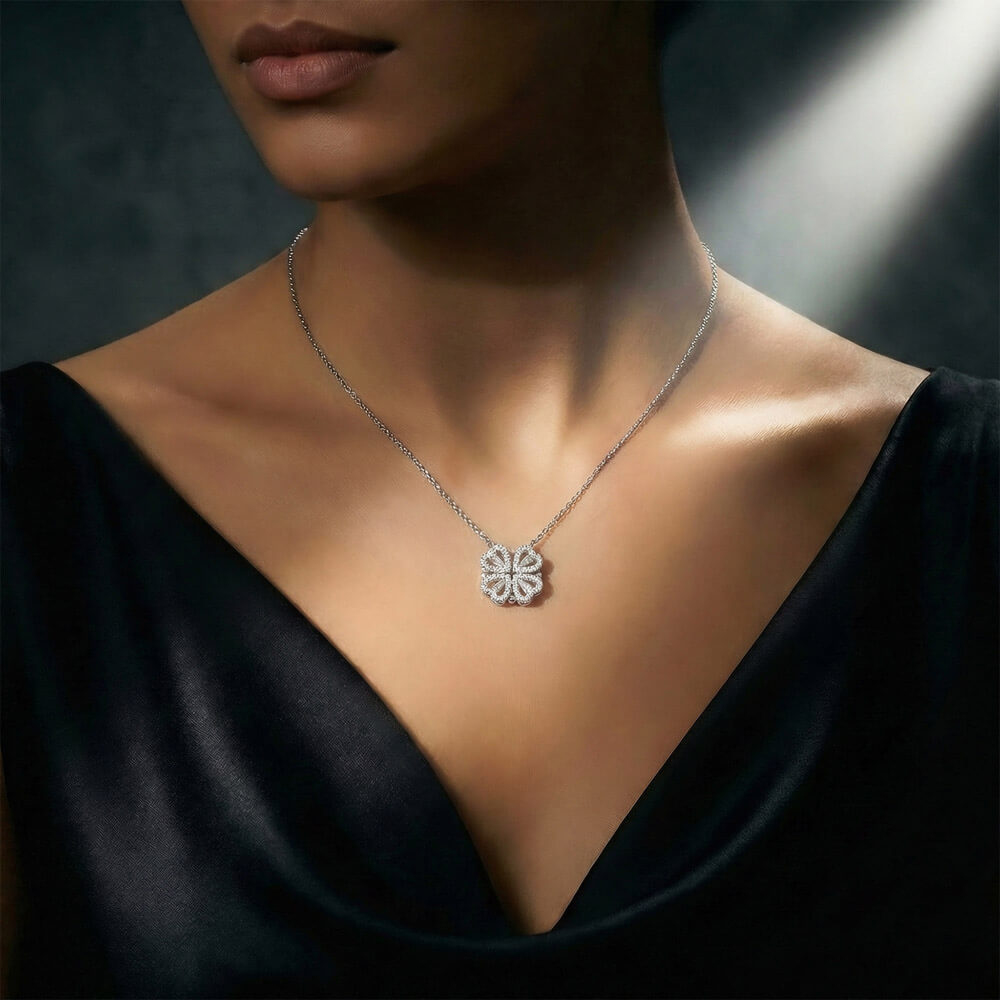 To My Aunt With Love Magnetic Hearts Necklace