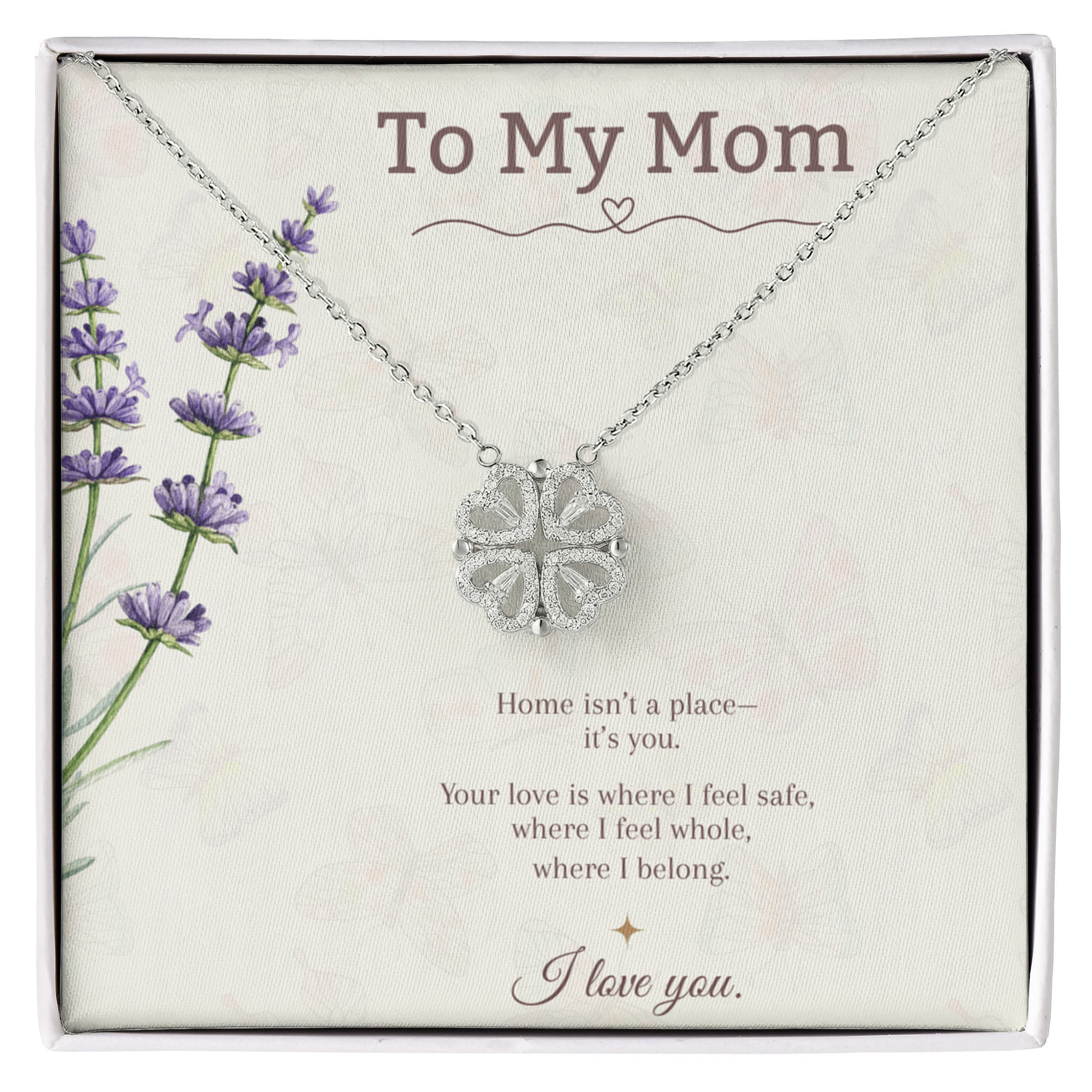 To My Mom Magnetic Hearts Necklace – Mother's Day Gift – Meaningful Jewelry with Message Card – Gift for Mom from Daughter or Son