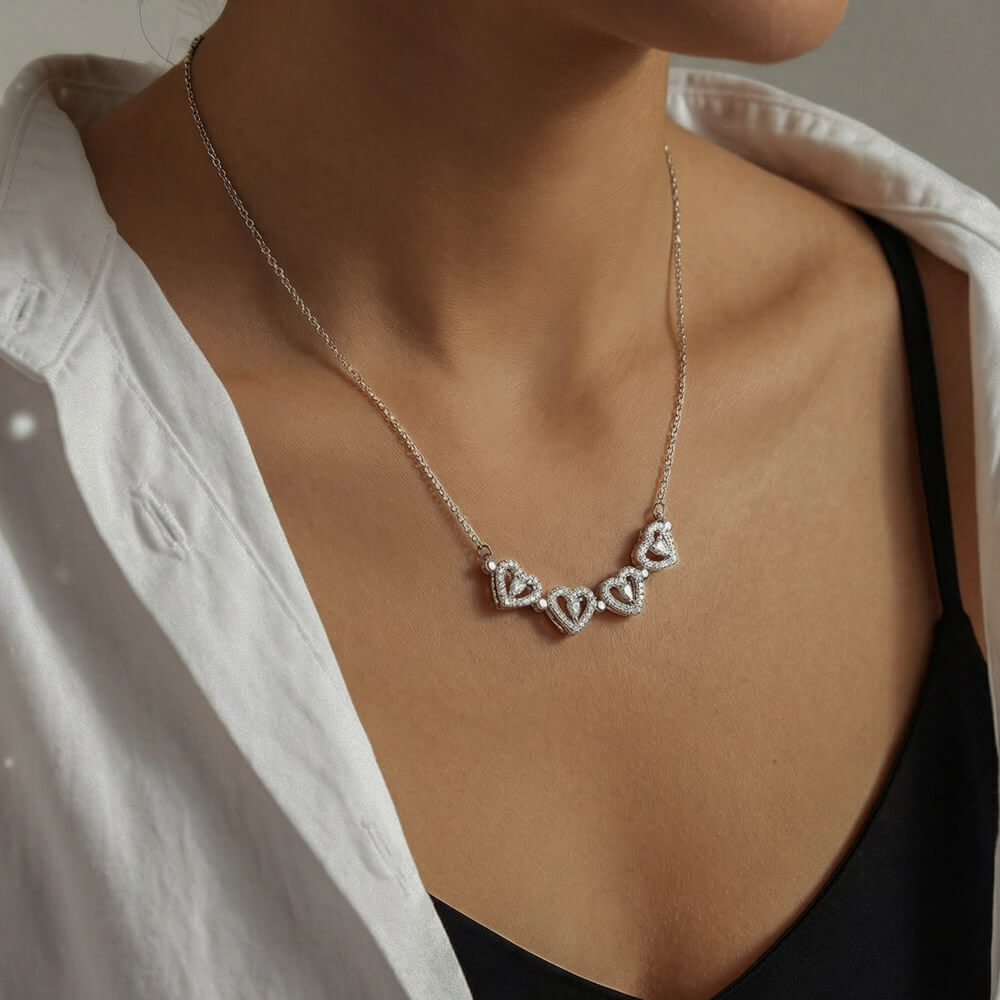 To My Grandmother Necklace – Magnetic Hearts  Necklace for Grandma – Sentimental Jewelry with Message Card – Grandmother Gift