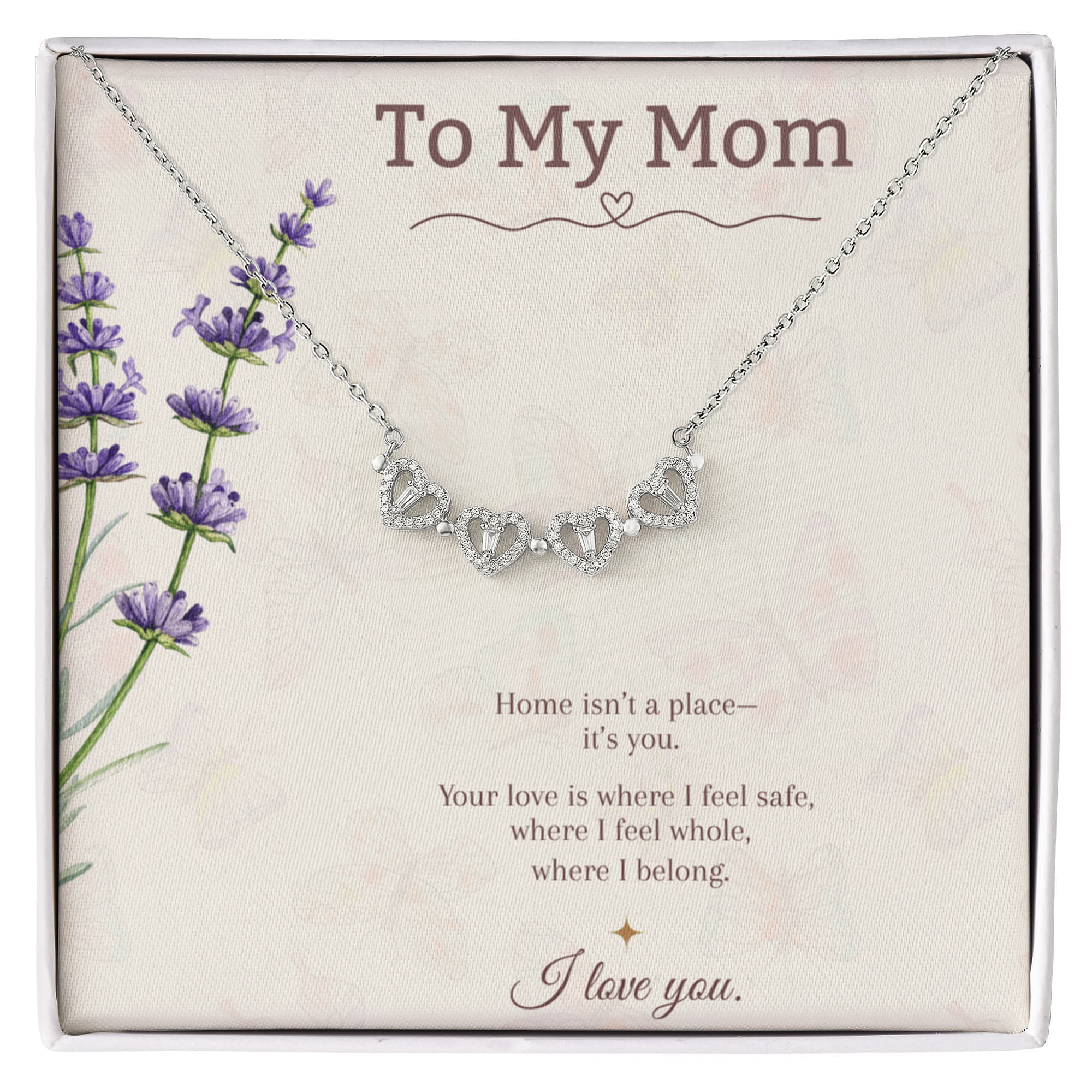 To My Mom Magnetic Hearts Necklace – Mother's Day Gift – Meaningful Jewelry with Message Card – Gift for Mom from Daughter or Son