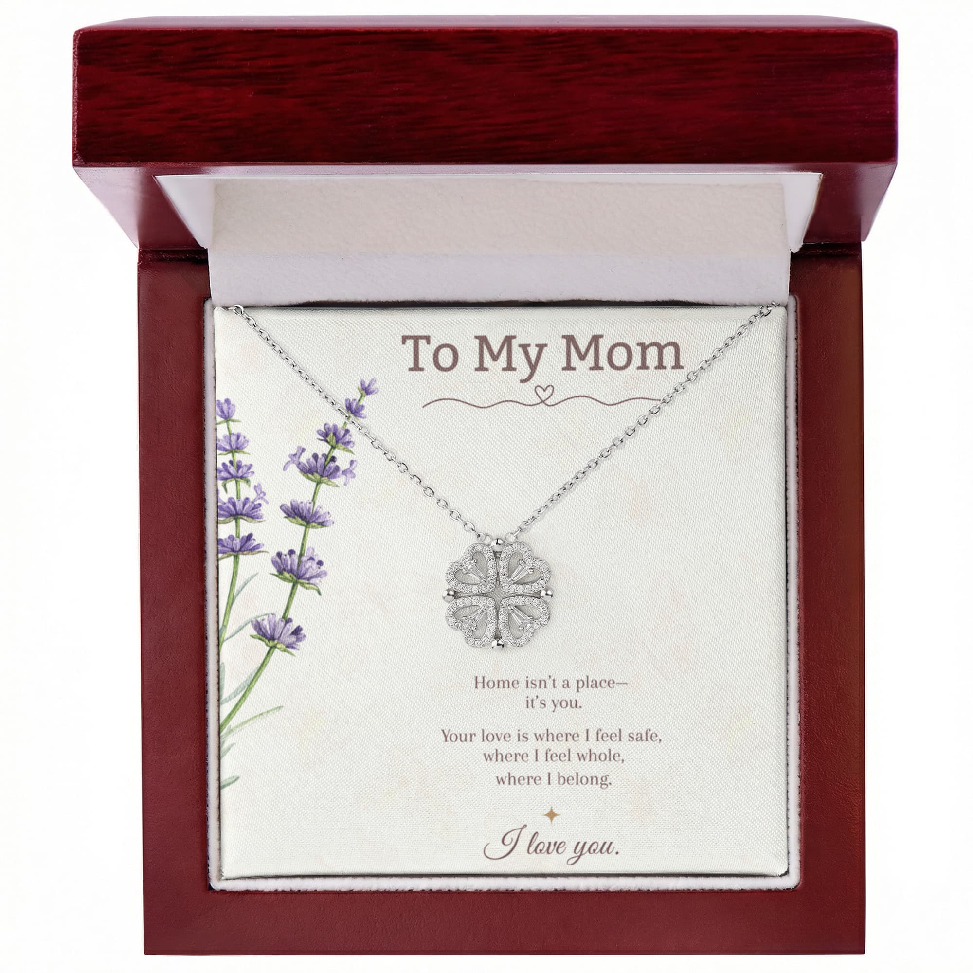 To My Mom Magnetic Hearts Necklace – Mother's Day Gift – Meaningful Jewelry with Message Card – Gift for Mom from Daughter or Son
