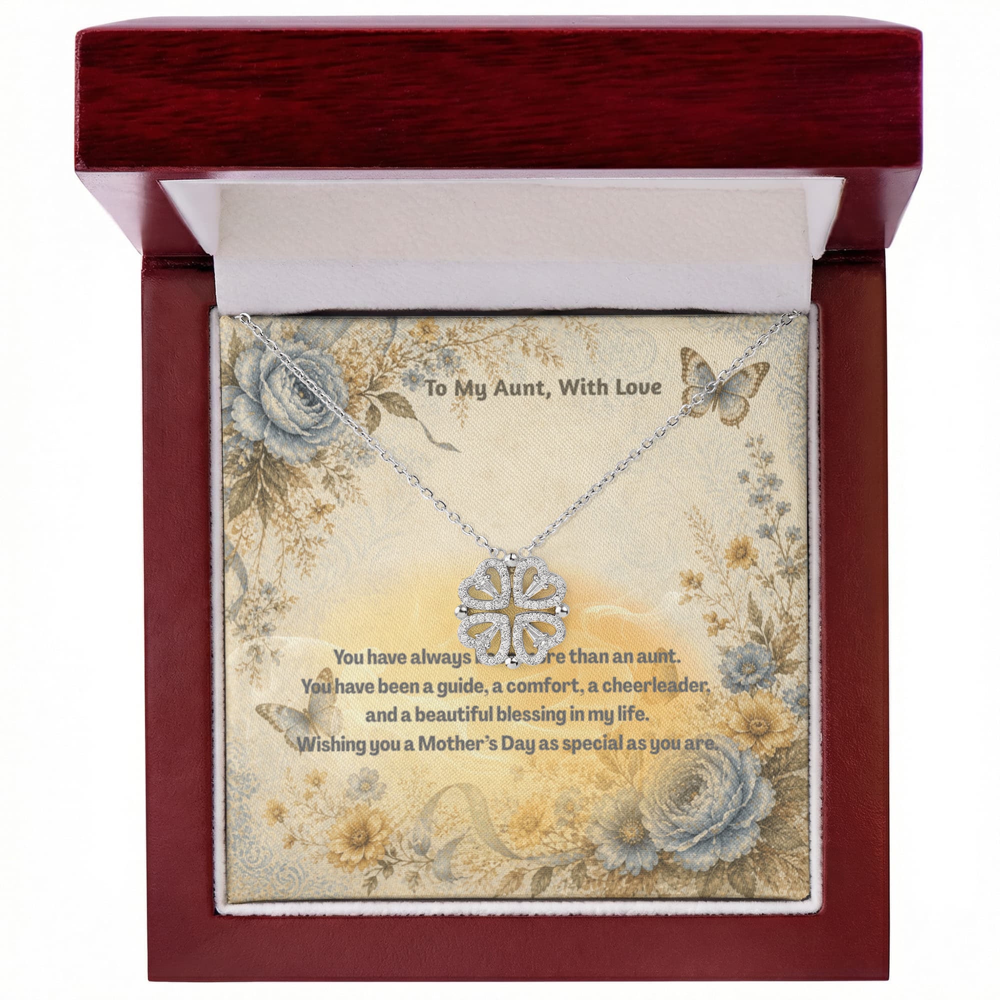 To My Aunt With Love Magnetic Hearts Necklace