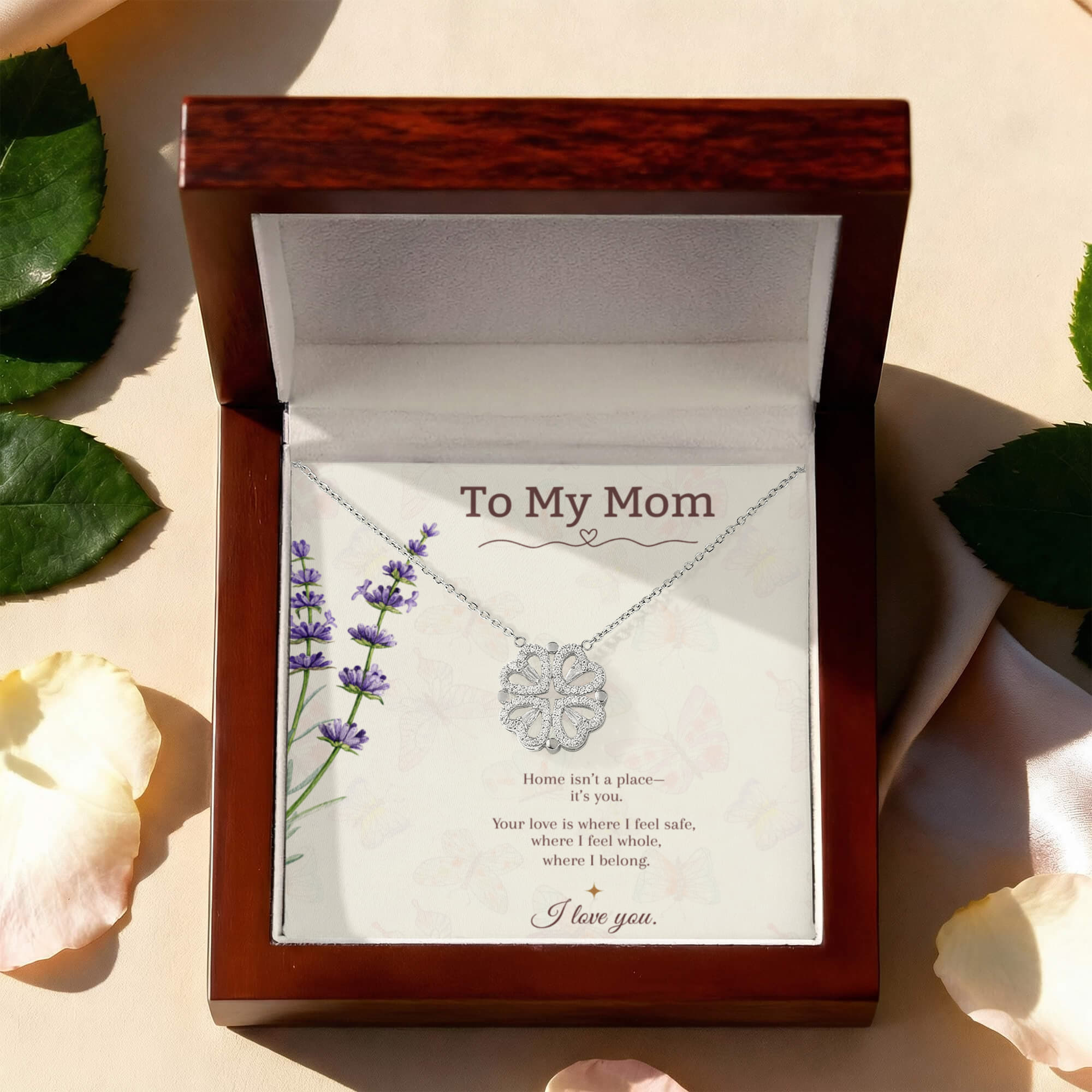 To My Mom Magnetic Hearts Necklace – Mother's Day Gift – Meaningful Jewelry with Message Card – Gift for Mom from Daughter or Son
