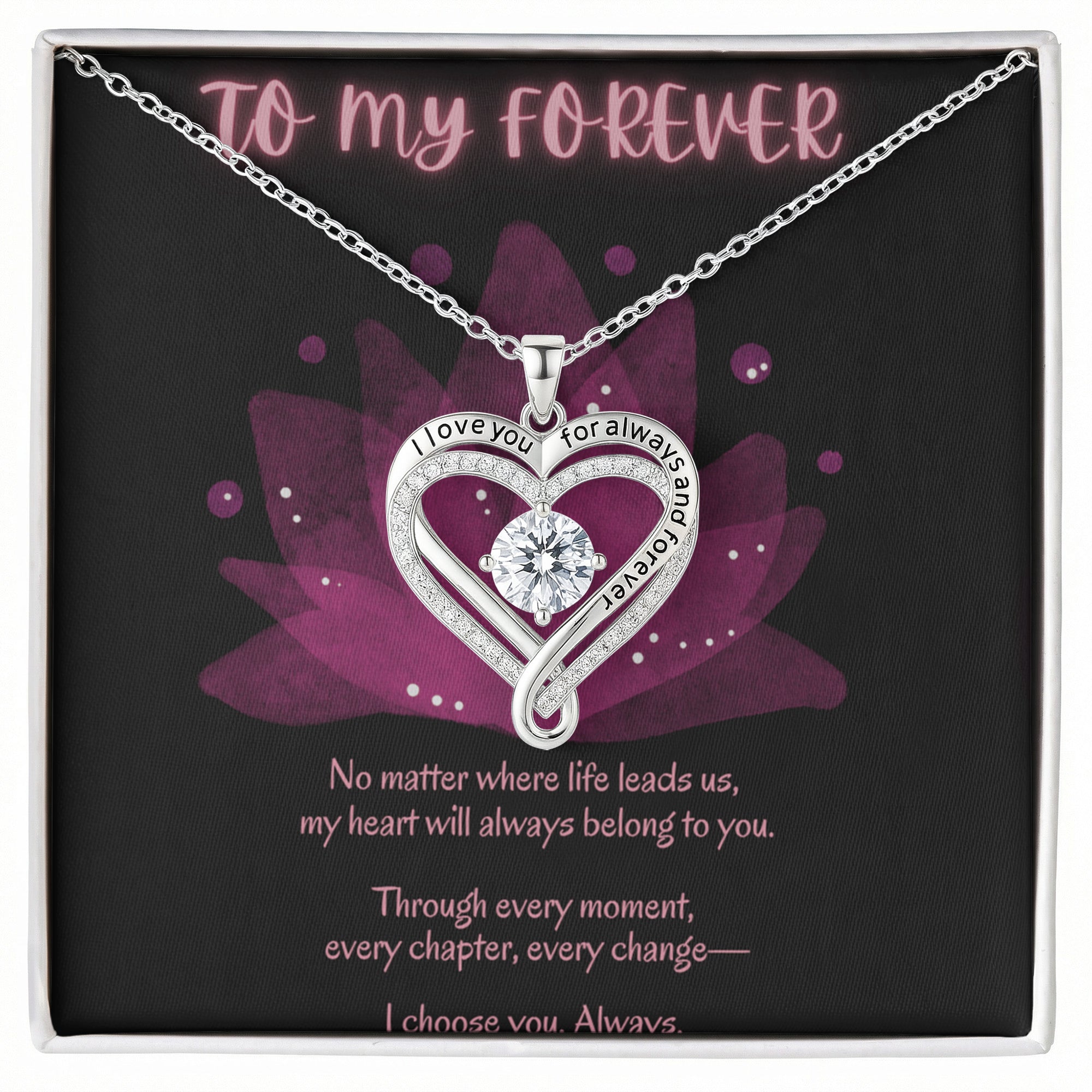 To My Forever Necklace – Romantic Gift for Her – Timeless Love Jewelry with Message Card