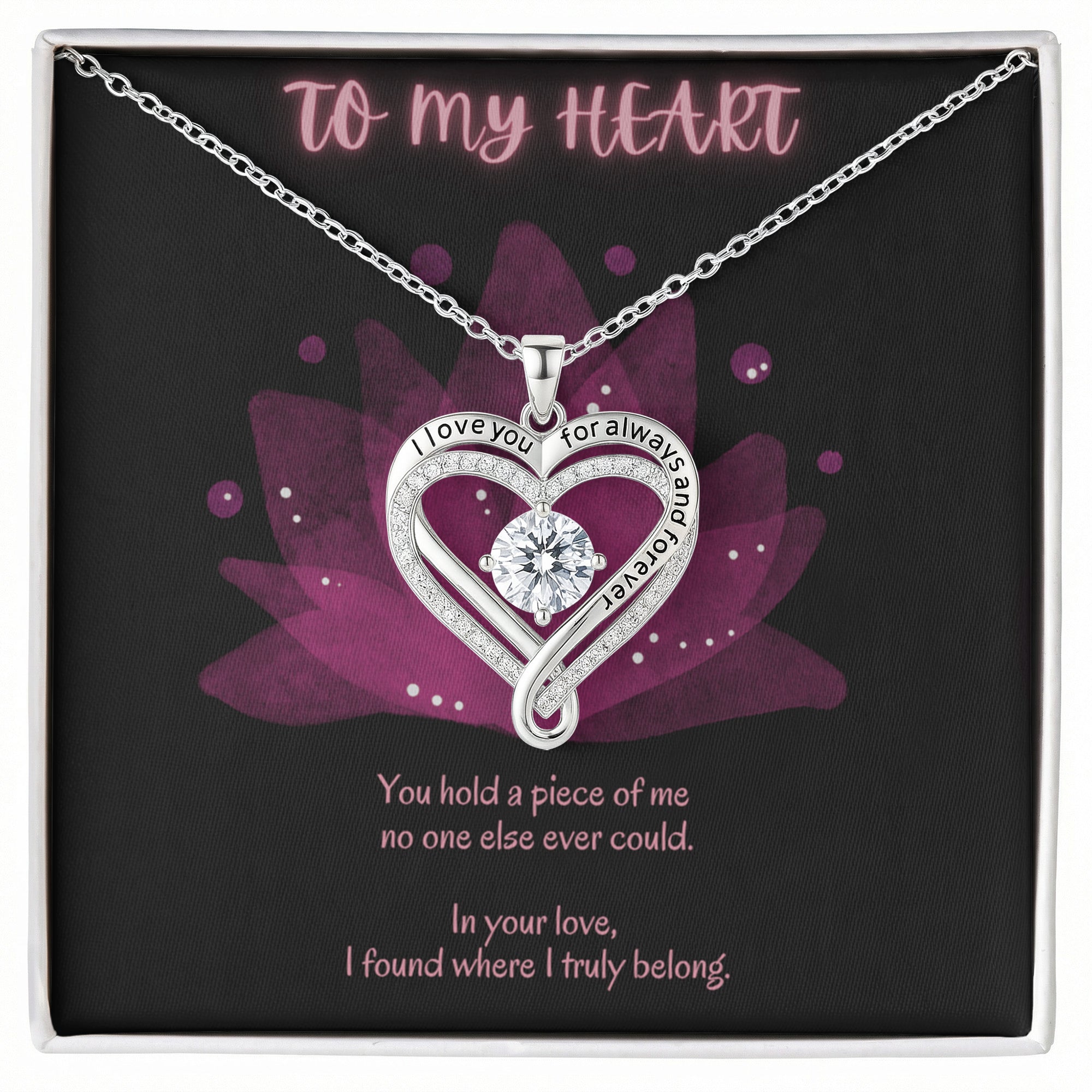 To My Heart Necklace – Romantic Gift for Her – Sentimental Love Jewelry with Message Card