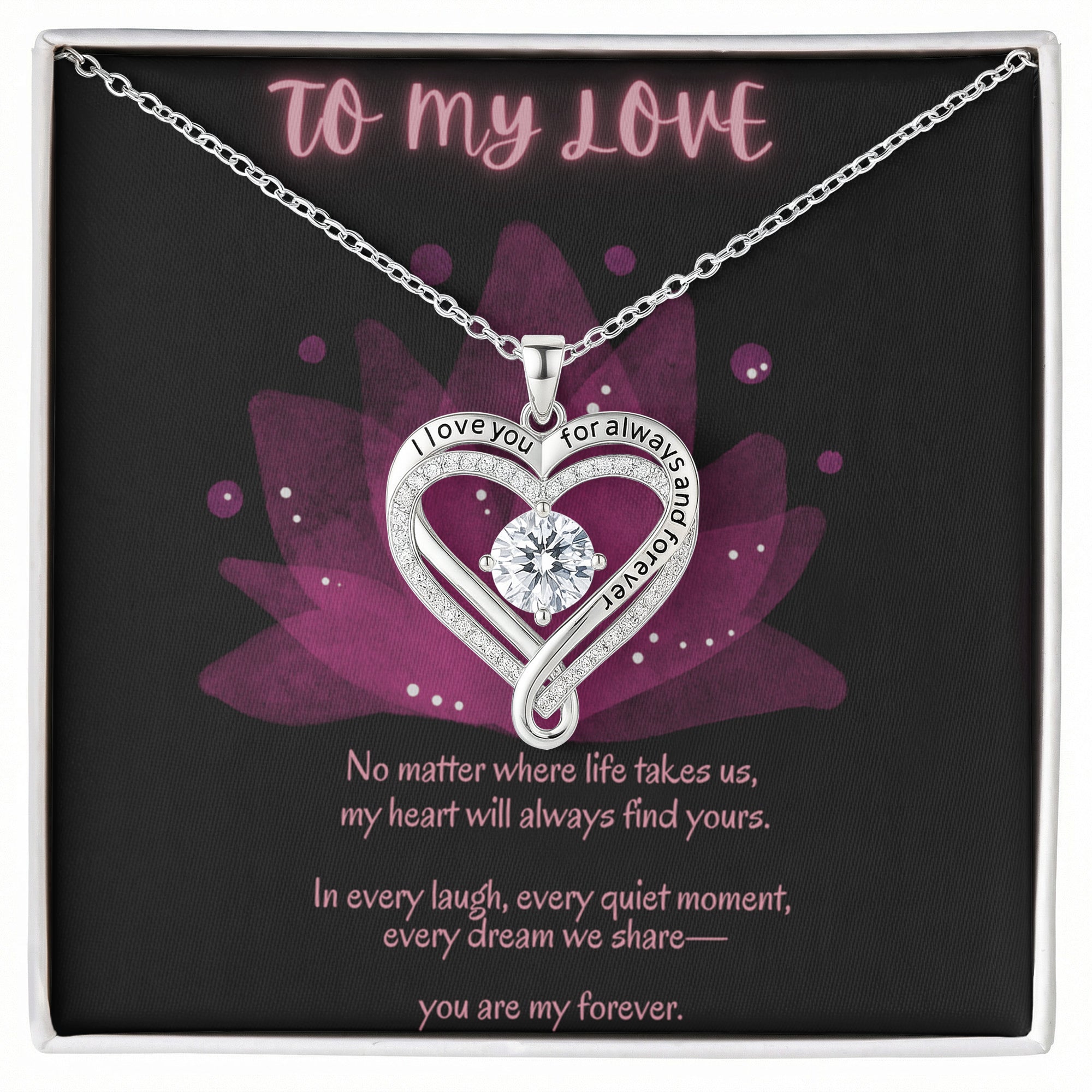 To My Love Necklace – Romantic Gift for Her – Meaningful Jewelry with Emotional Message Card