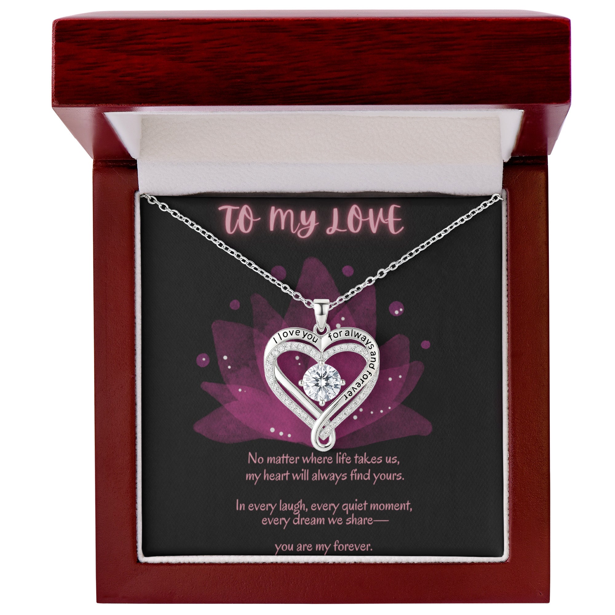 To My Love Necklace – Romantic Gift for Her – Meaningful Jewelry with Emotional Message Card