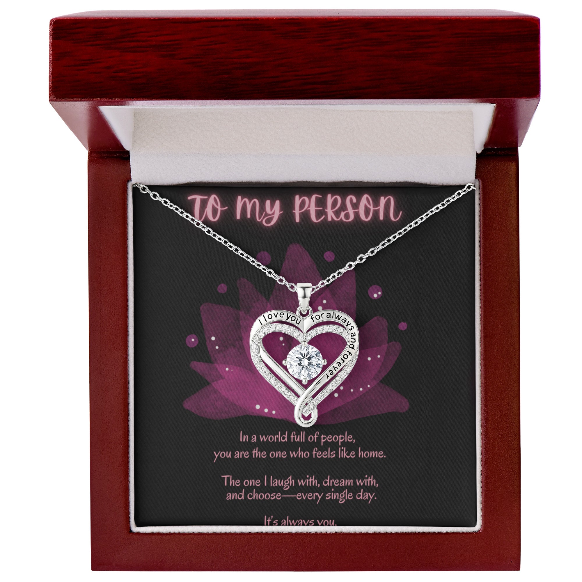 To My Person Necklace – Romantic Gift for Her – Sentimental Jewelry with Message Card