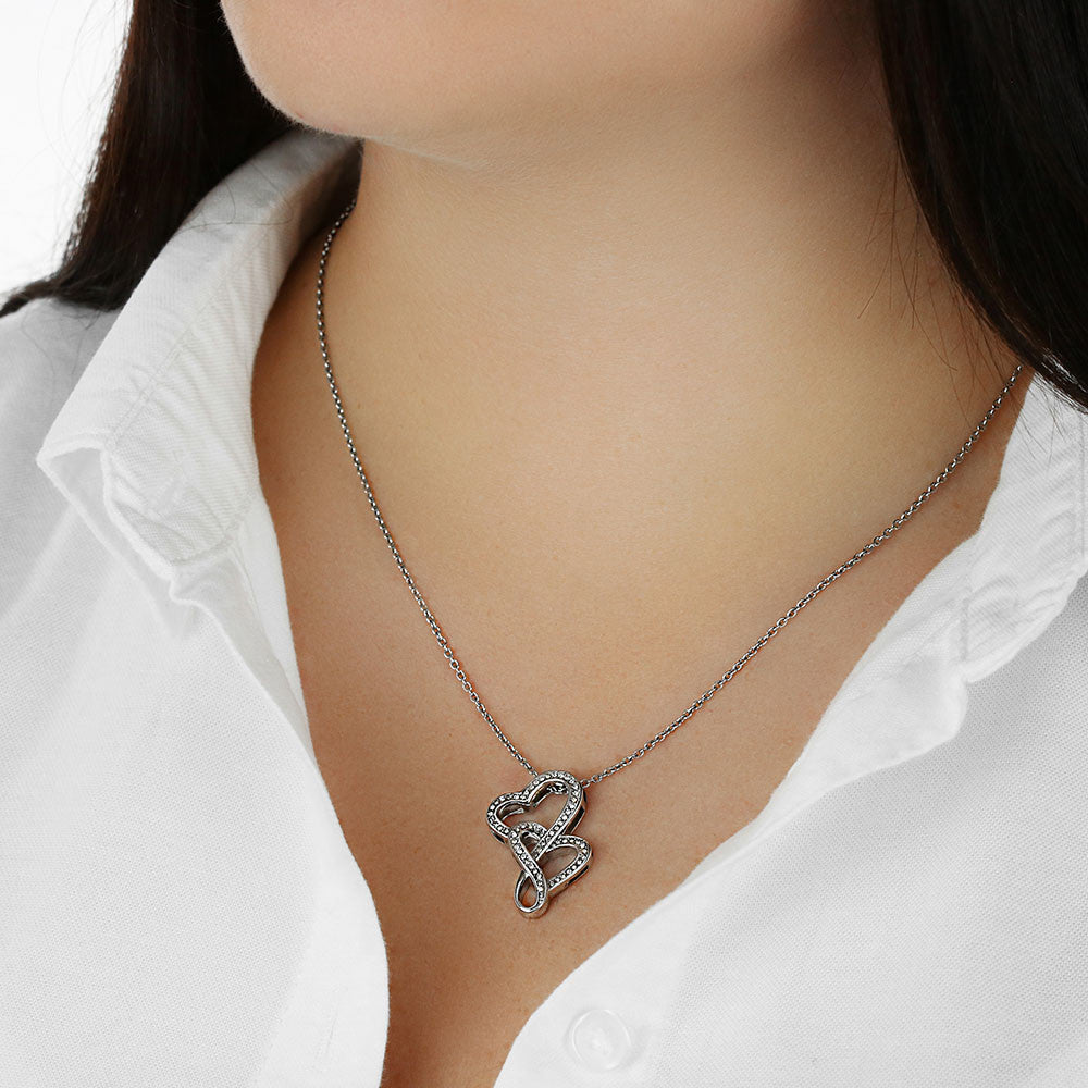 To My Mom Heart-to-Heart Necklace – Mother's Day Gift – Meaningful Jewelry with Message Card – Gift for Mom from Daughter or Son