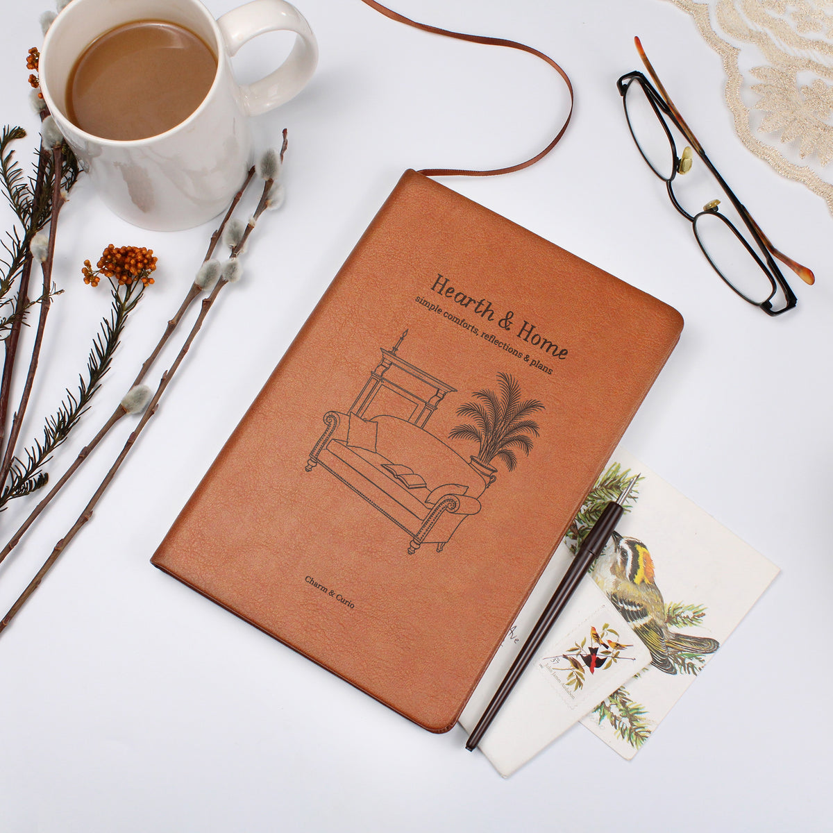 Hearth & Home – Cozy Vintage Engraved Leather Journal