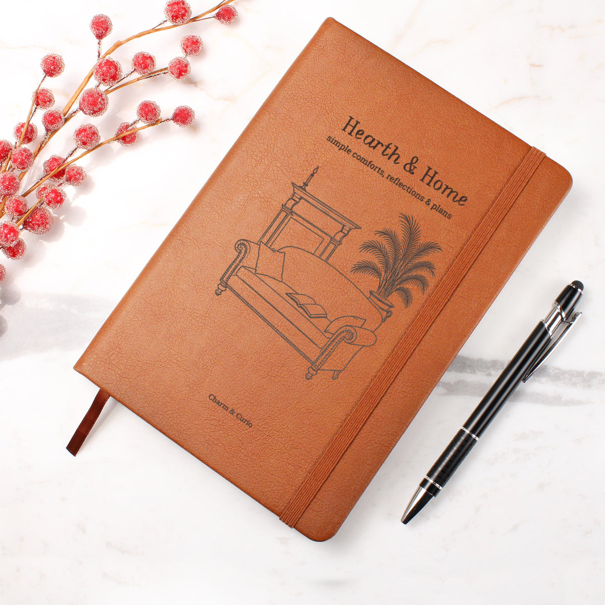 Hearth & Home – Cozy Vintage Engraved Leather Journal