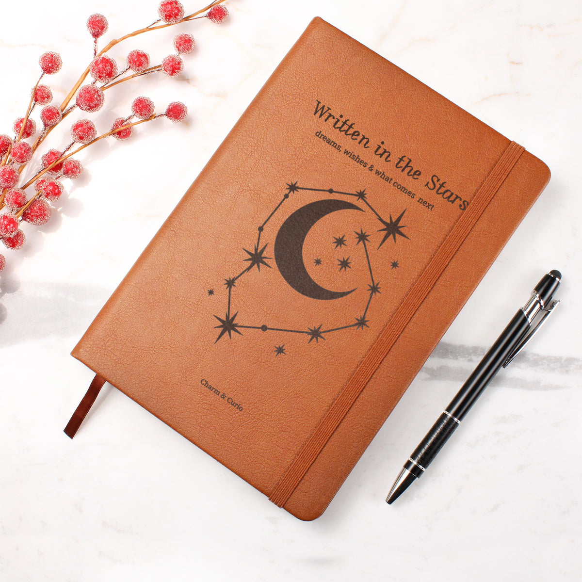 Written in the Stars – Celestial Engraved Leather Journal