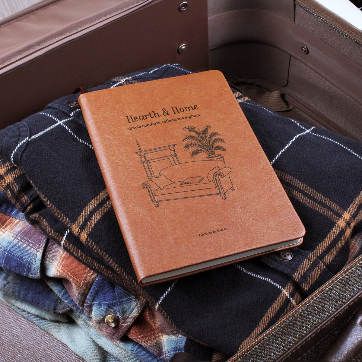 Hearth & Home – Cozy Vintage Engraved Leather Journal