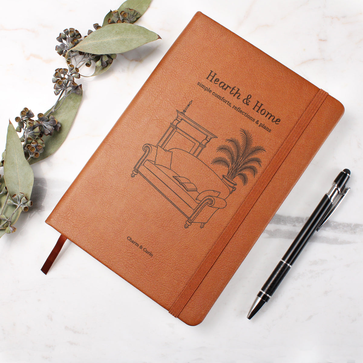 Hearth & Home – Cozy Vintage Engraved Leather Journal