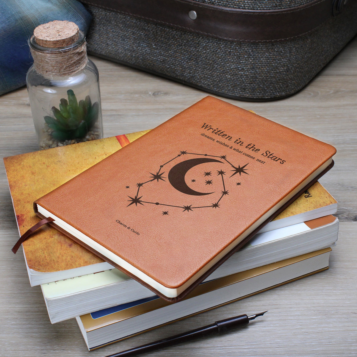 Written in the Stars – Celestial Engraved Leather Journal
