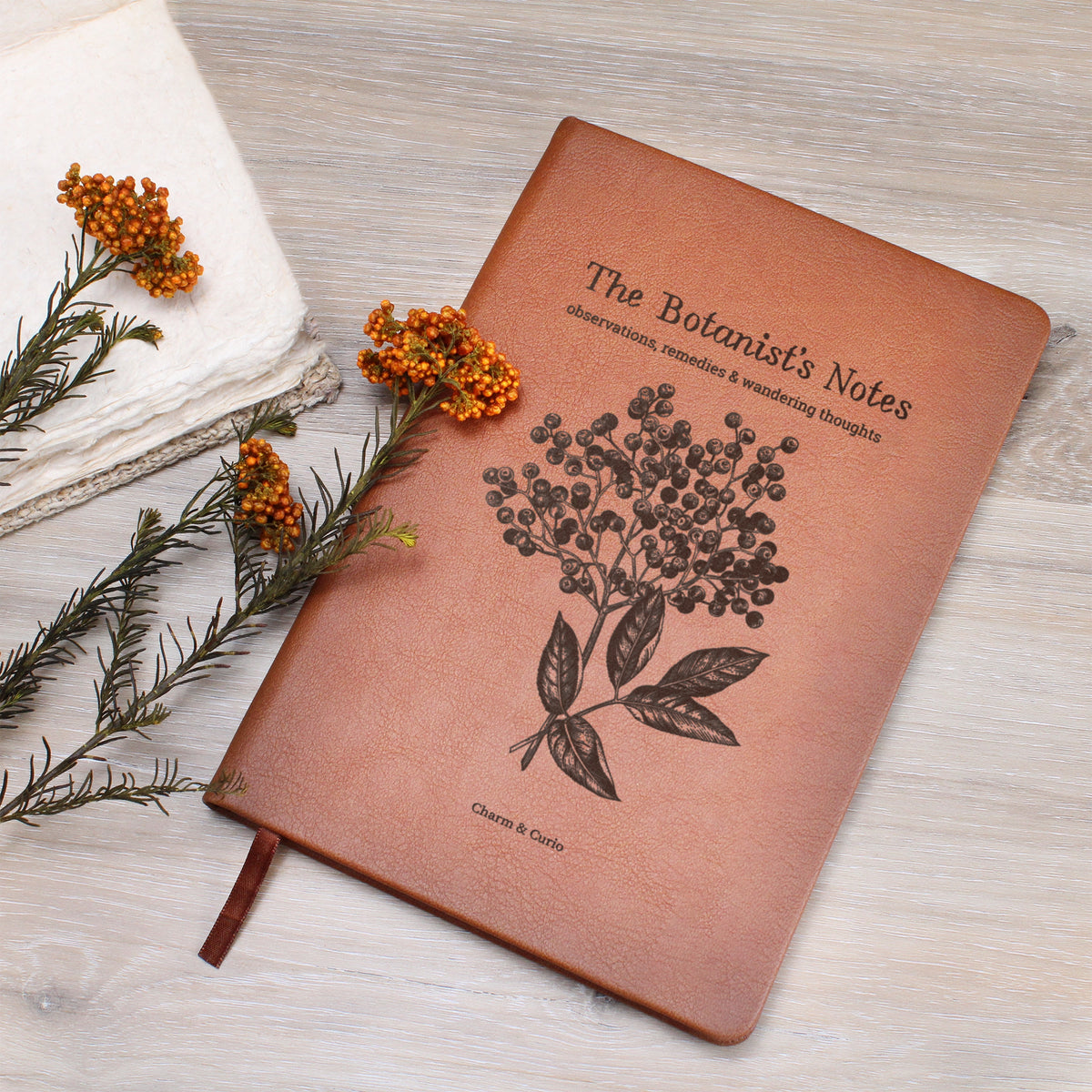 The Botanist's Notes – Vintage Botanical Engraved Leather Journal