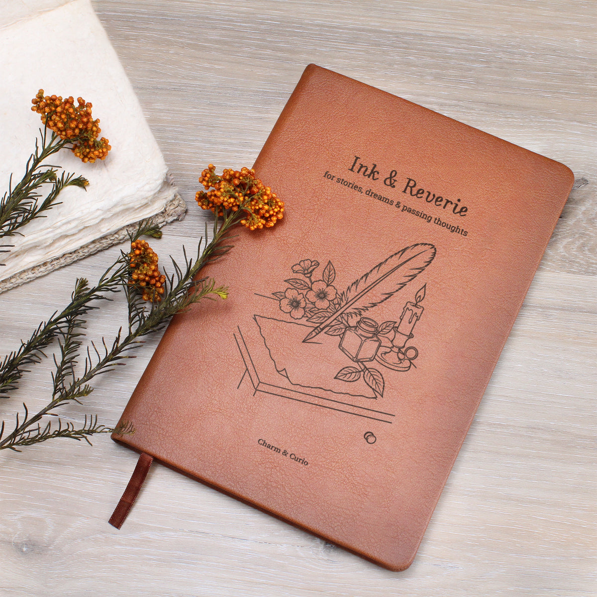 Ink & Reverie – Vintage Writer's Engraved Leather Journal