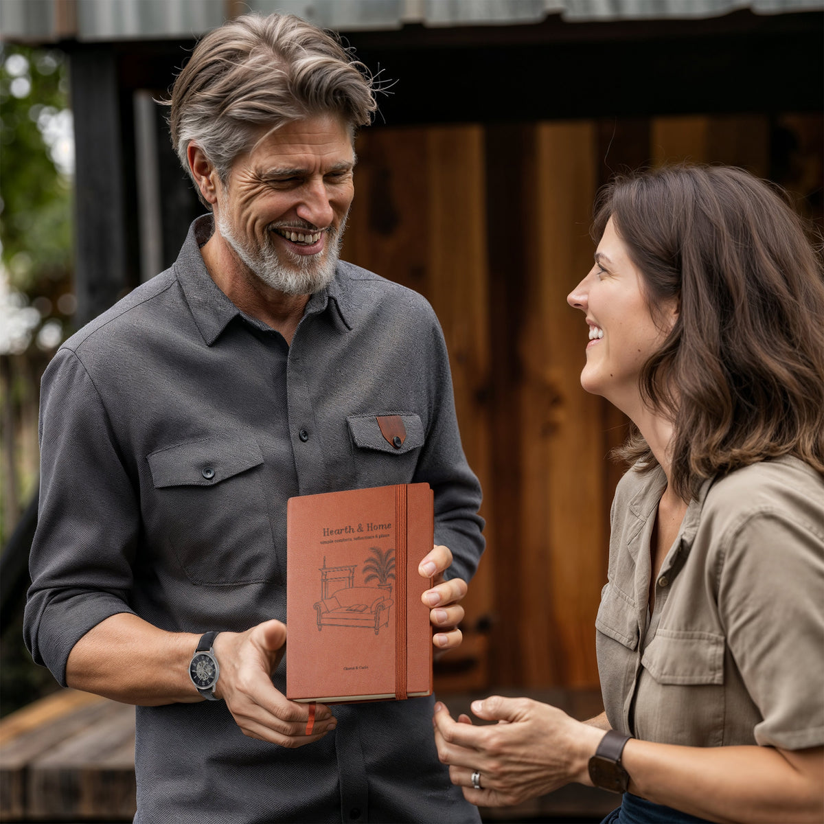 Hearth & Home – Cozy Vintage Engraved Leather Journal