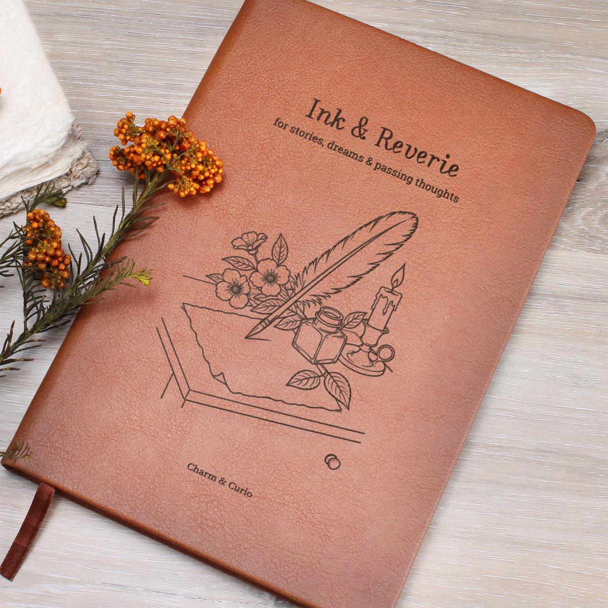 Ink & Reverie – Vintage Writer's Engraved Leather Journal