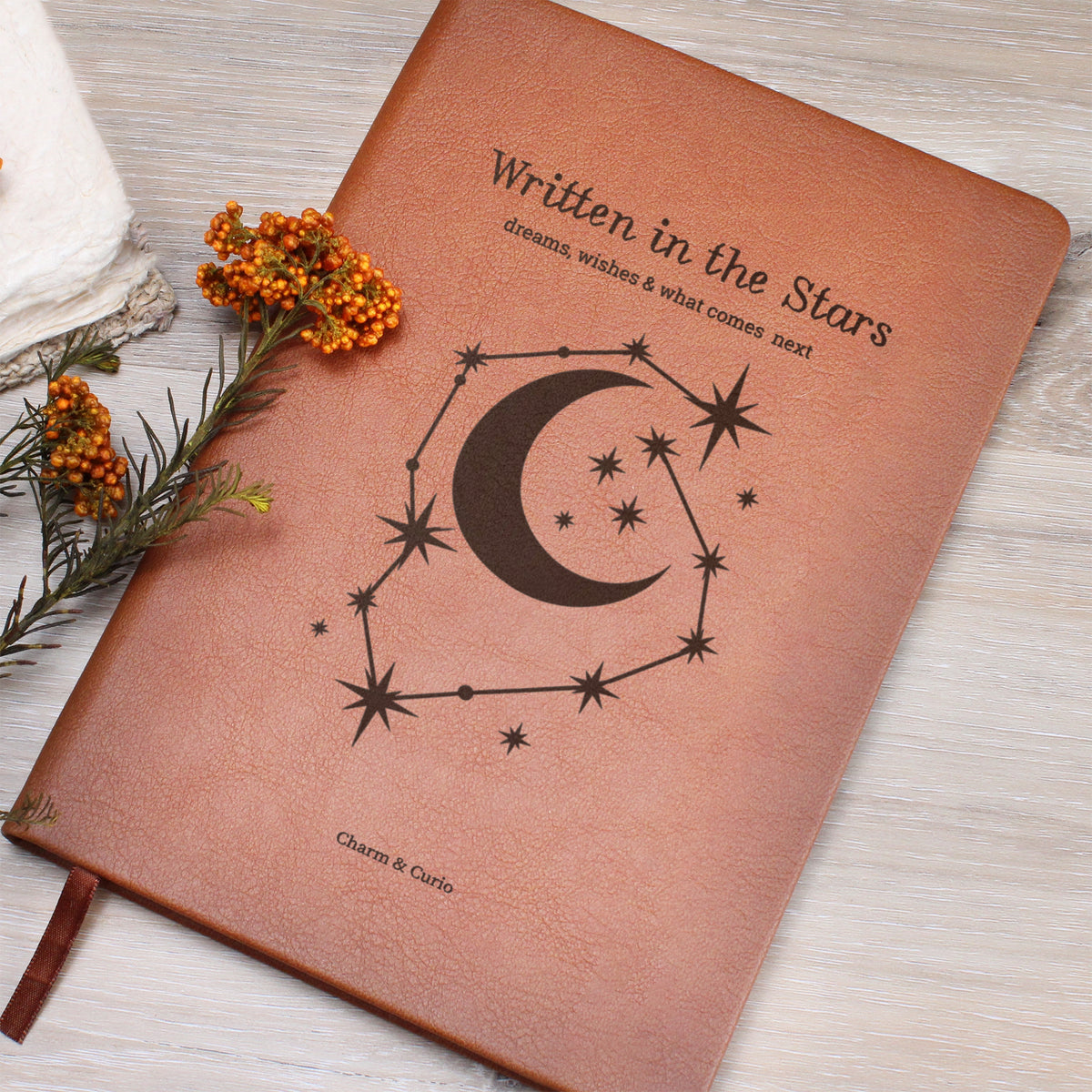 Written in the Stars – Celestial Engraved Leather Journal