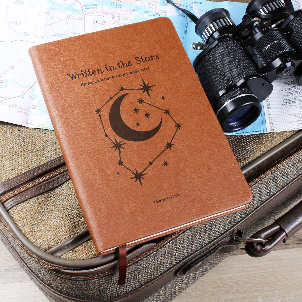 Written in the Stars – Celestial Engraved Leather Journal