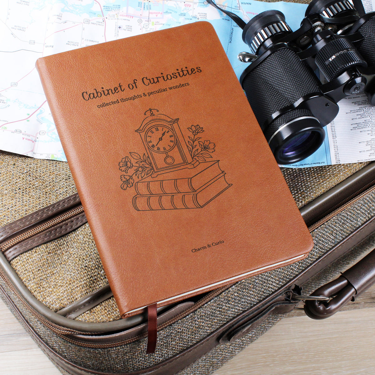 Cabinet of Curiosities – Antique-Inspired Engraved Leather Journal