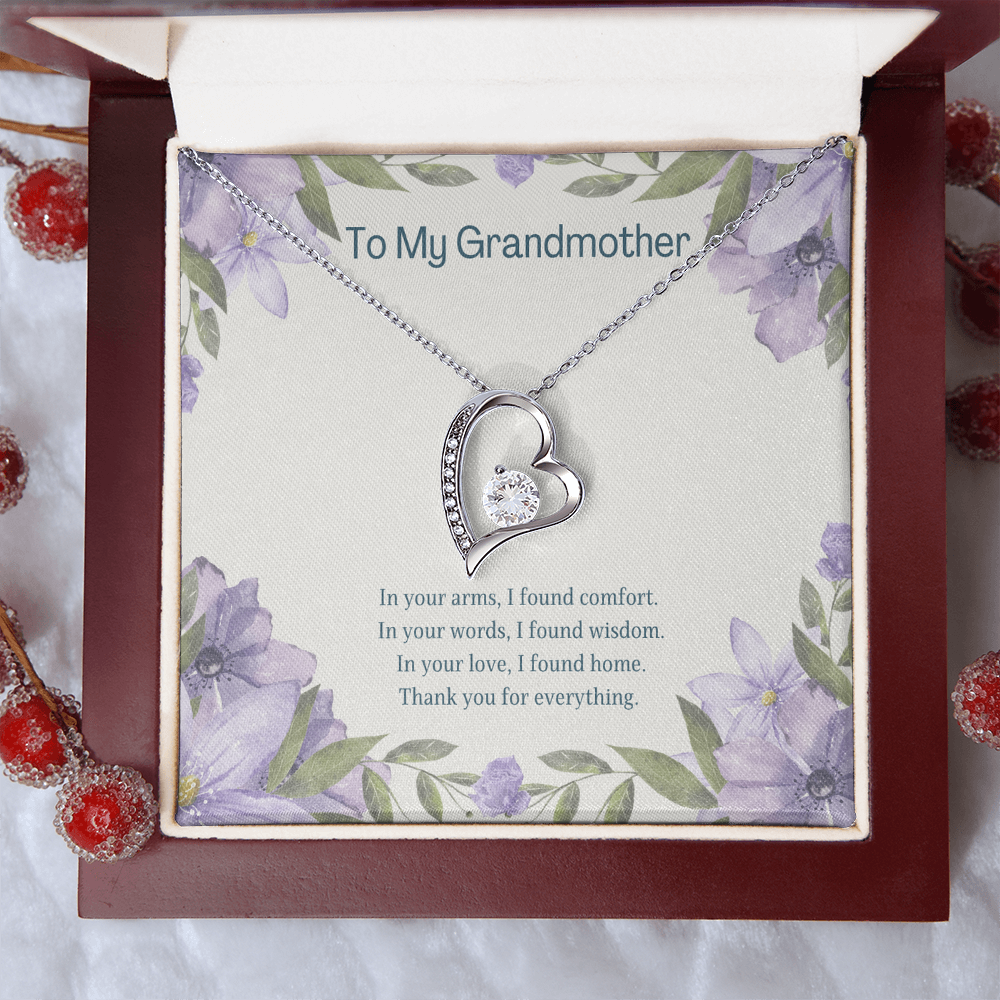 To My Grandmother Forever Love  Necklace – Heartfelt Gift for Grandma – Meaningful Jewelry with Message Card