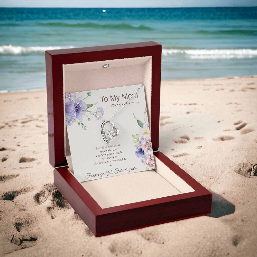 To My Mom Forever Love Necklace – Mother's Day Gift – Meaningful Jewelry with Message Card – Gift for Mom from Daughter or Son