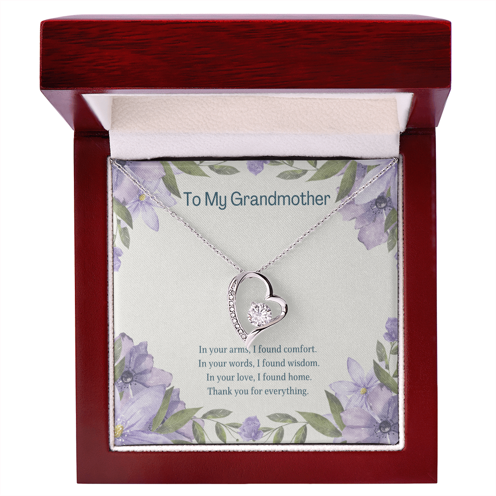 To My Grandmother Forever Love  Necklace – Heartfelt Gift for Grandma – Meaningful Jewelry with Message Card