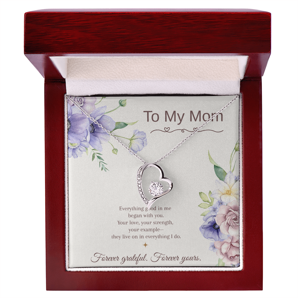 To My Mom Forever Love Necklace – Mother's Day Gift – Meaningful Jewelry with Message Card – Gift for Mom from Daughter or Son