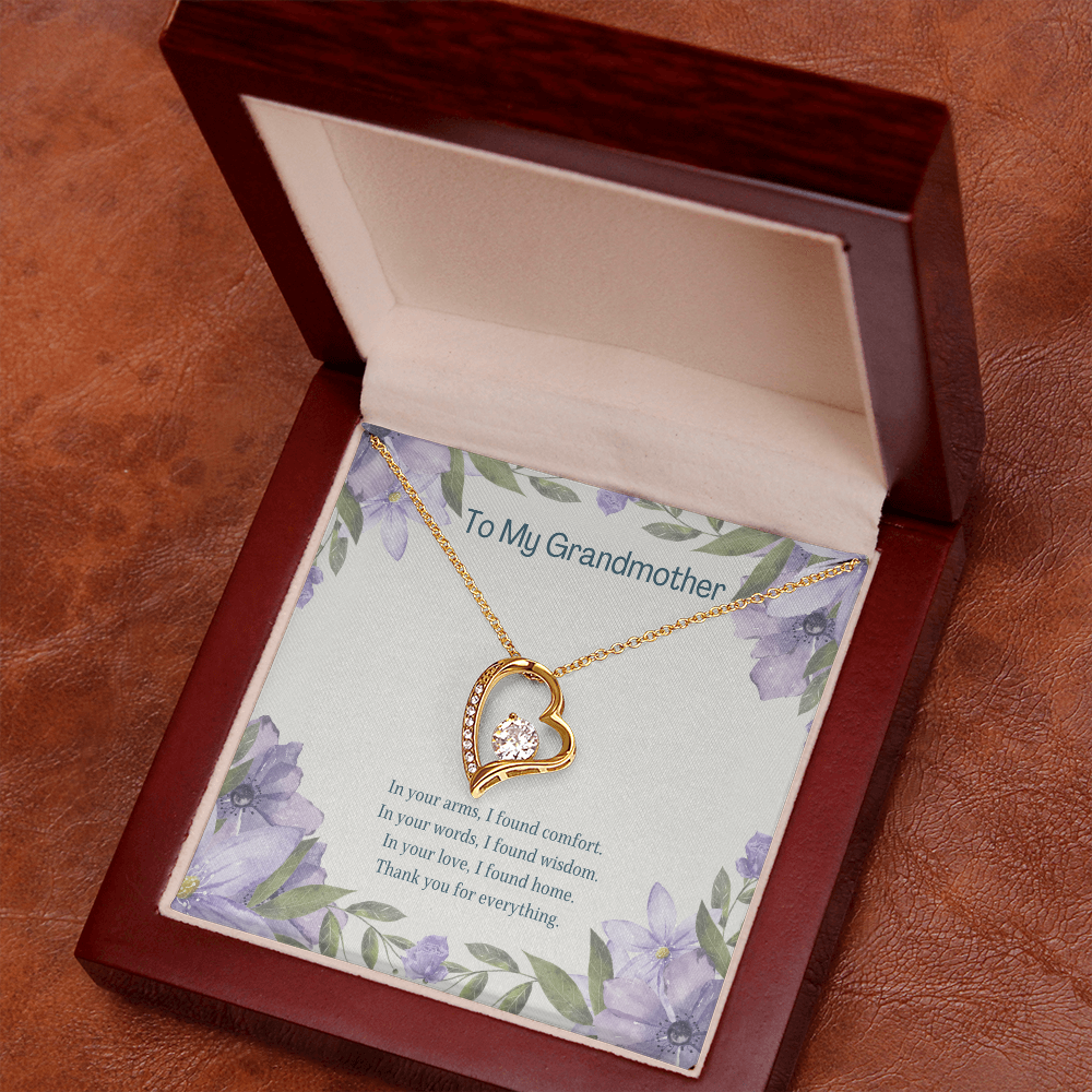 To My Grandmother Forever Love  Necklace – Heartfelt Gift for Grandma – Meaningful Jewelry with Message Card