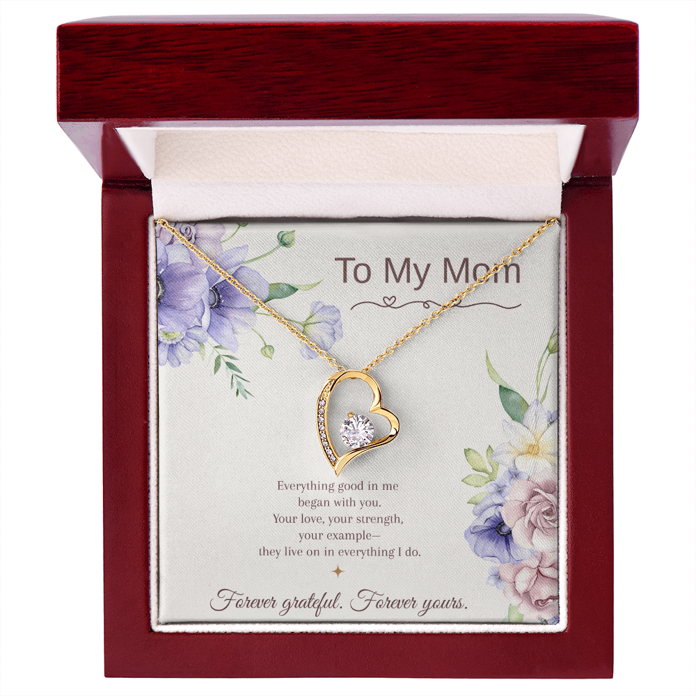 To My Mom Forever Love Necklace – Mother's Day Gift – Meaningful Jewelry with Message Card – Gift for Mom from Daughter or Son