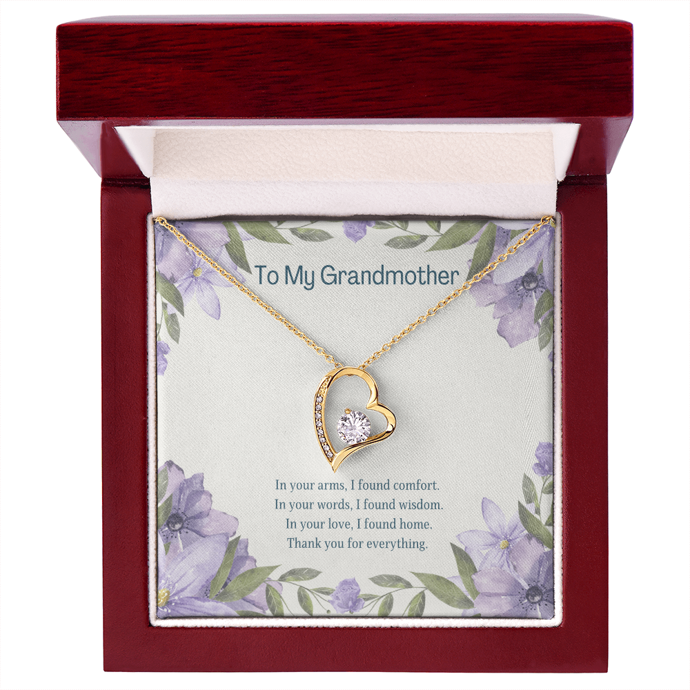 To My Grandmother Forever Love  Necklace – Heartfelt Gift for Grandma – Meaningful Jewelry with Message Card