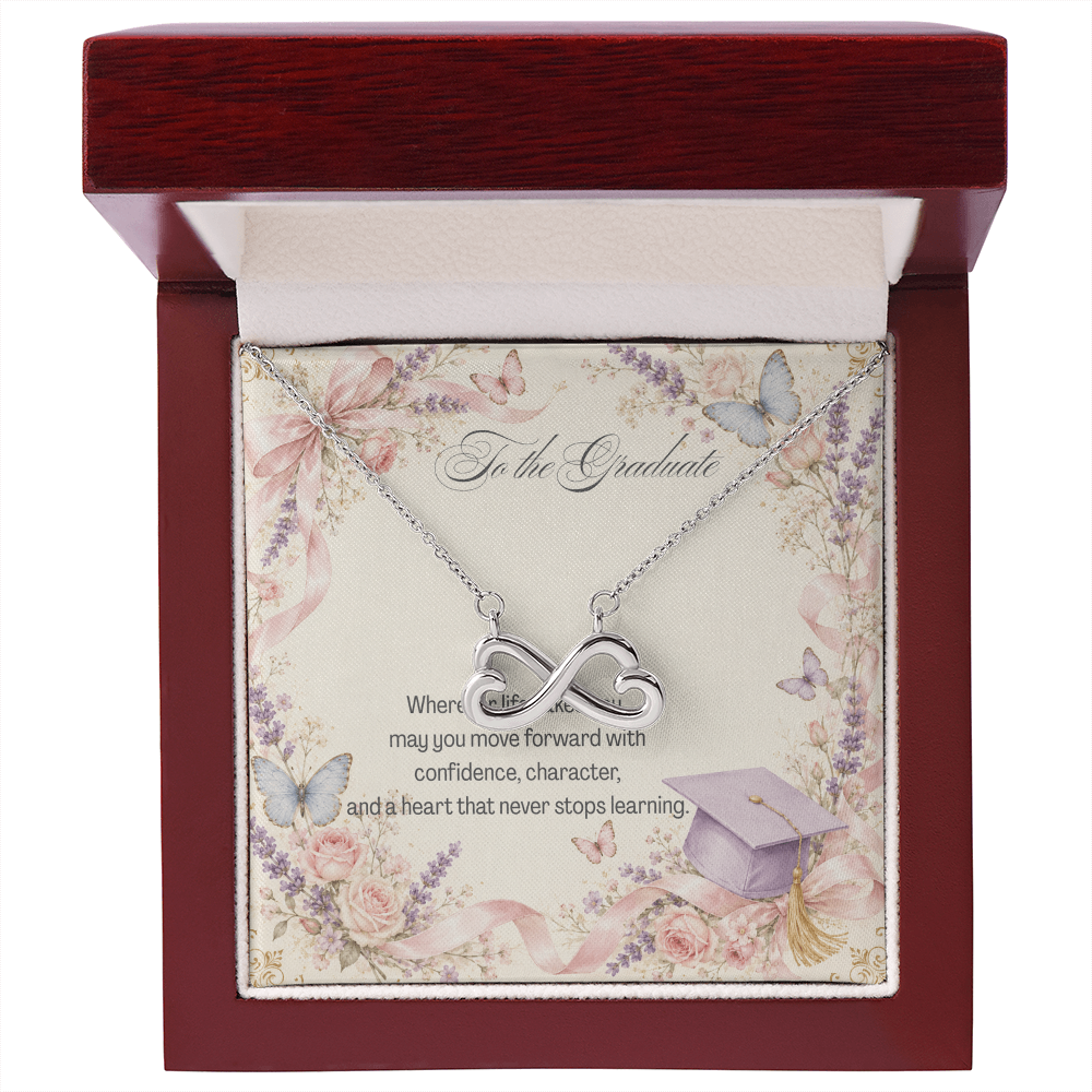To The Graduate Endless Love Necklace Bows, Butterflies and Flowers