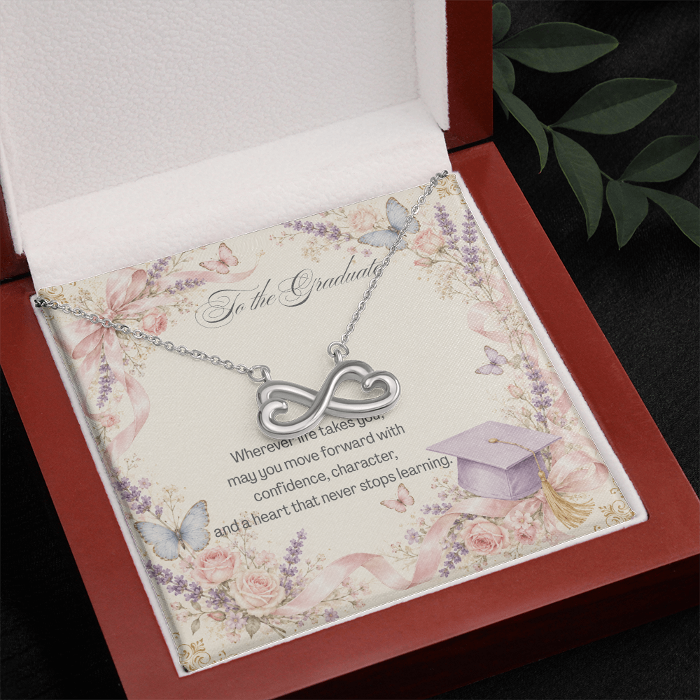 To The Graduate Endless Love Necklace Bows, Butterflies and Flowers