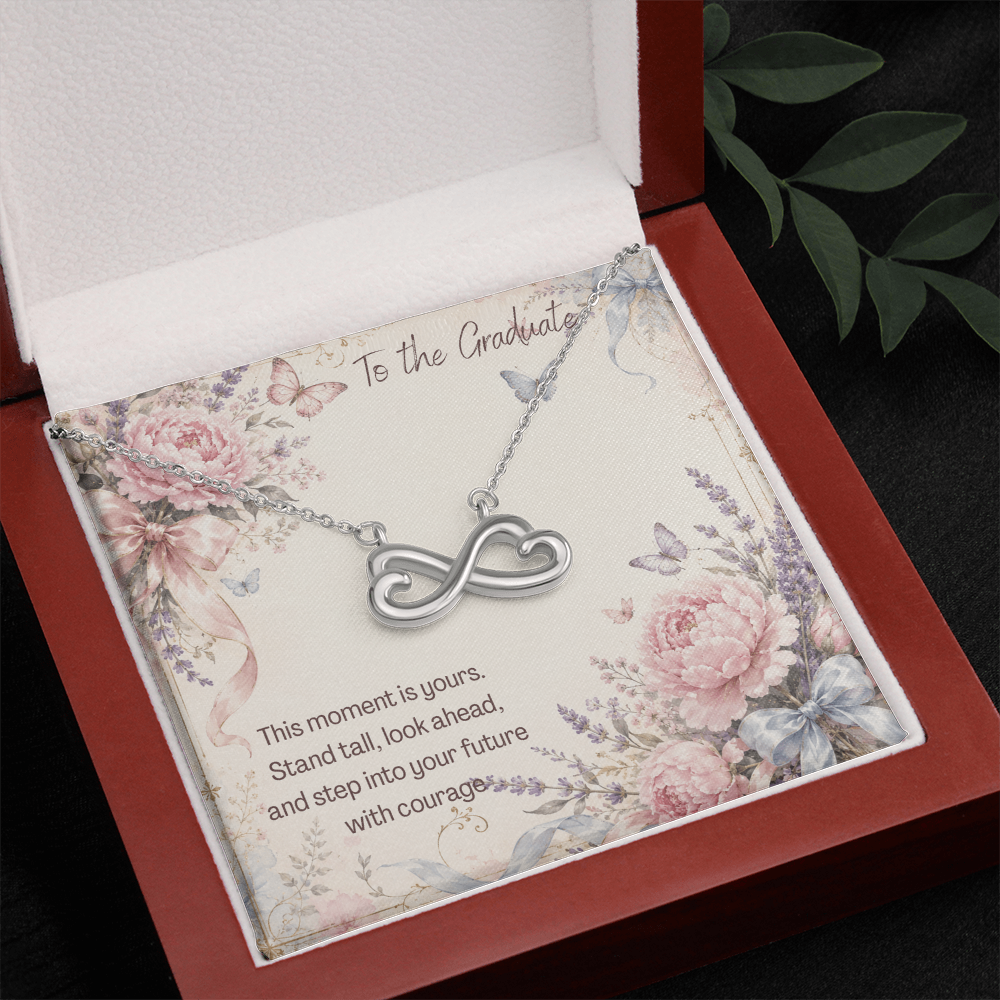 To The Graduate Endless Love Necklace Flowers, Bows, Butterflies