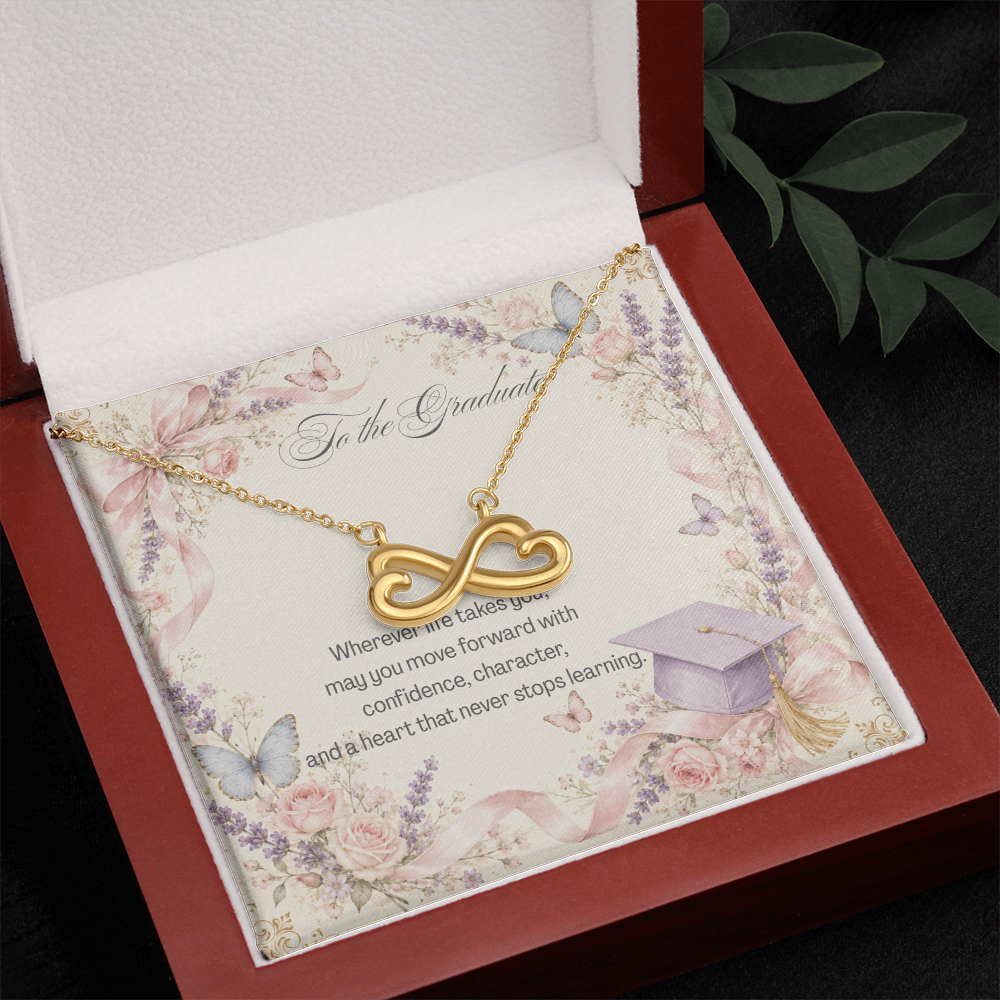To The Graduate Endless Love Necklace Bows, Butterflies and Flowers