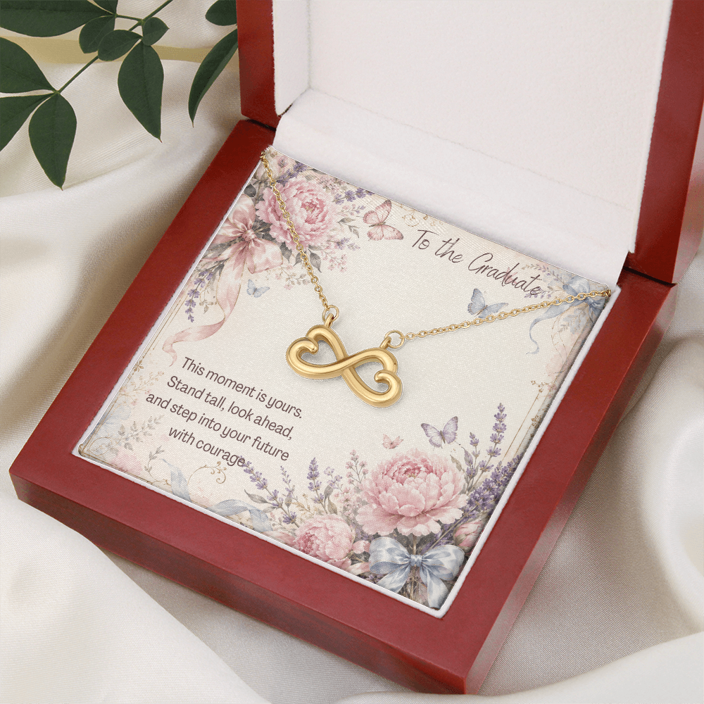 To The Graduate Endless Love Necklace Flowers, Bows, Butterflies