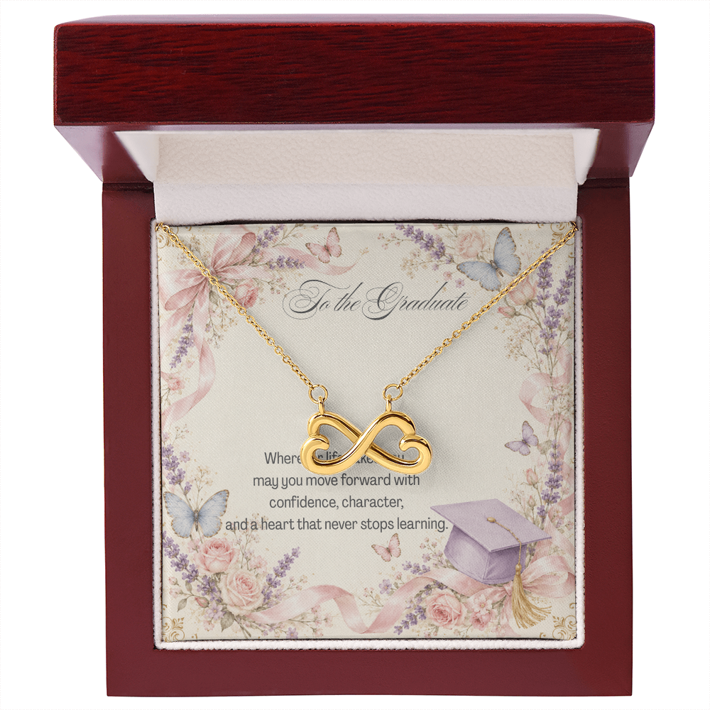 To The Graduate Endless Love Necklace Bows, Butterflies and Flowers