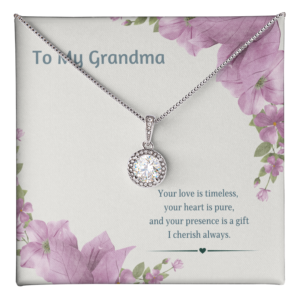 To My Grandmother Eternal Hope Necklace – Elegant Gift for Grandma – Sentimental Jewelry with Keepsake Message Card