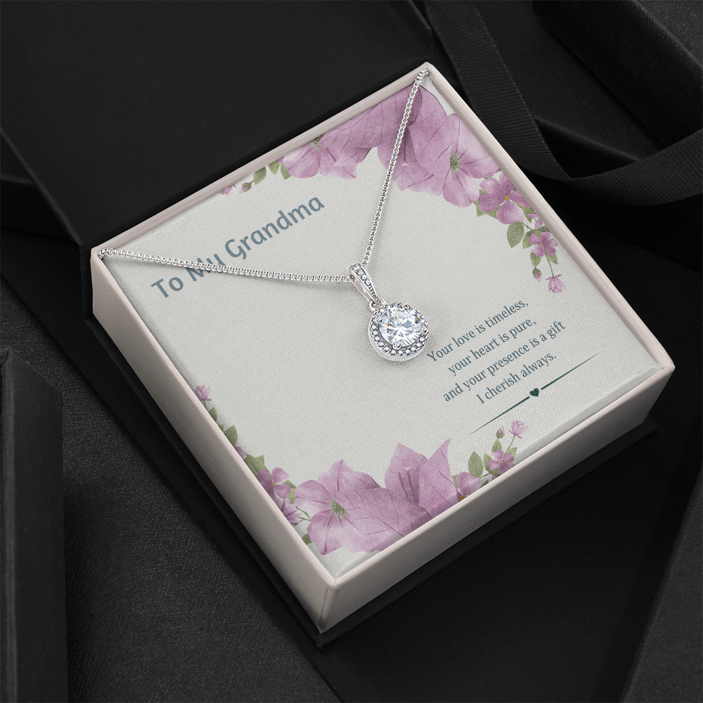 To My Grandmother Eternal Hope Necklace – Elegant Gift for Grandma – Sentimental Jewelry with Keepsake Message Card