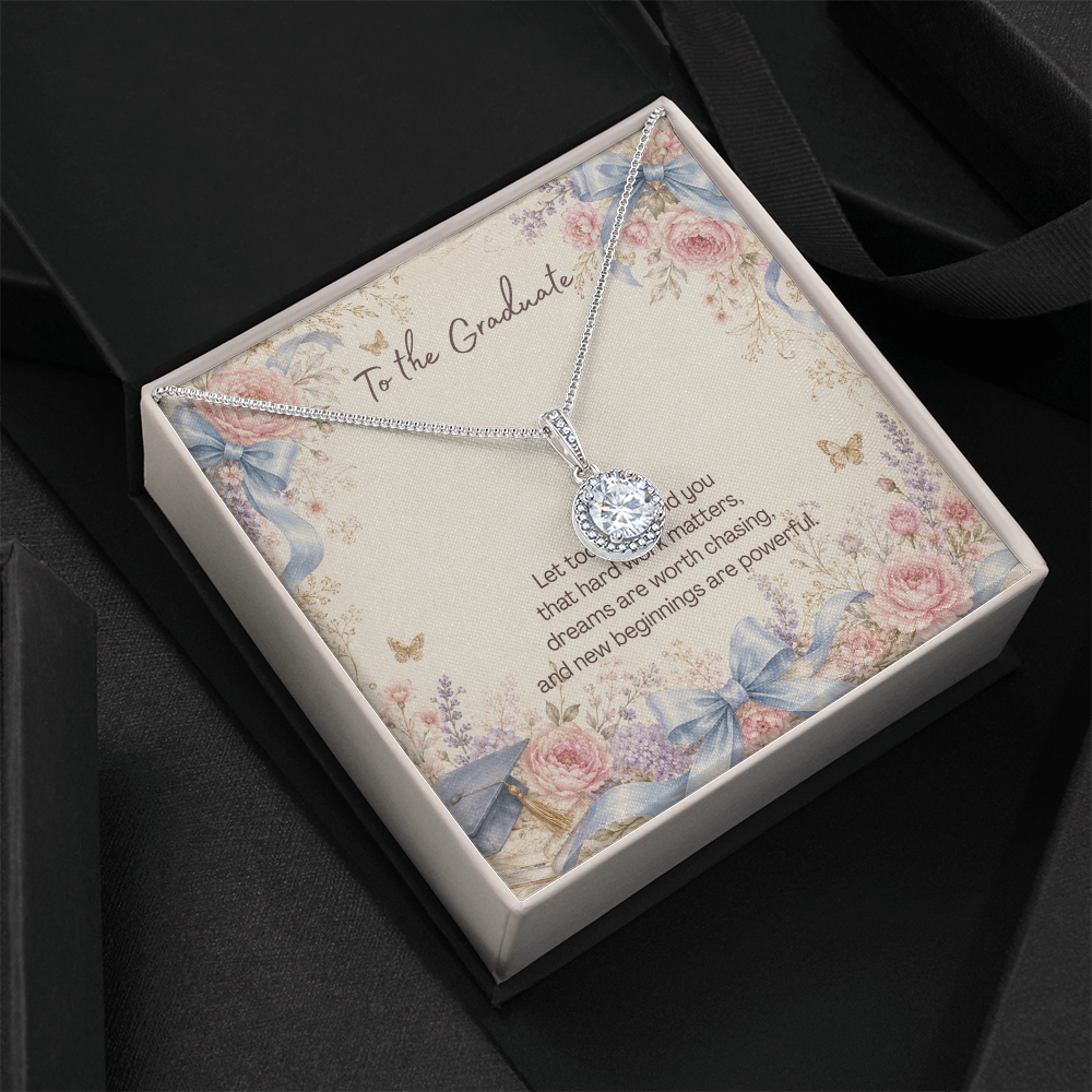 To the Graduate Eternal Hope Necklace Graduation Cap, Bows, Flowers