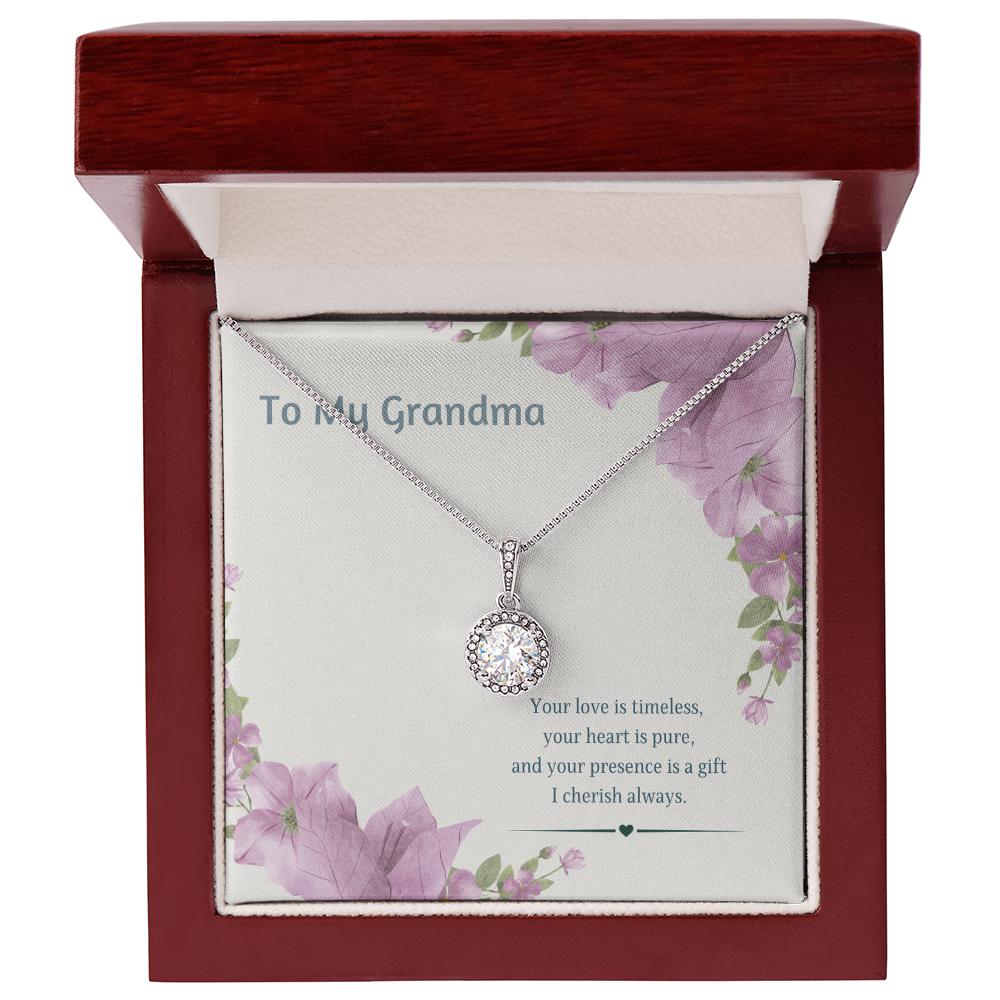 To My Grandmother Eternal Hope Necklace – Elegant Gift for Grandma – Sentimental Jewelry with Keepsake Message Card