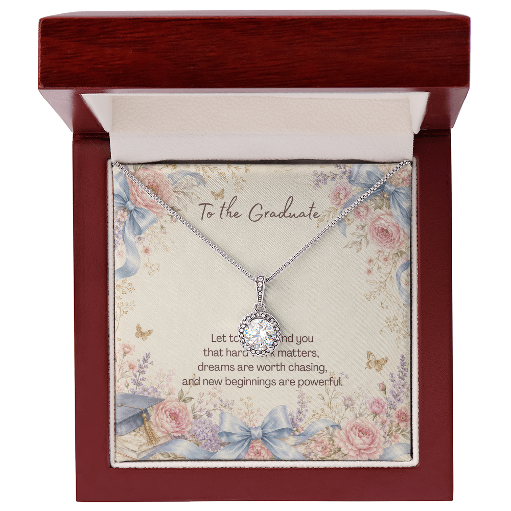 To the Graduate Eternal Hope Necklace Graduation Cap, Bows, Flowers