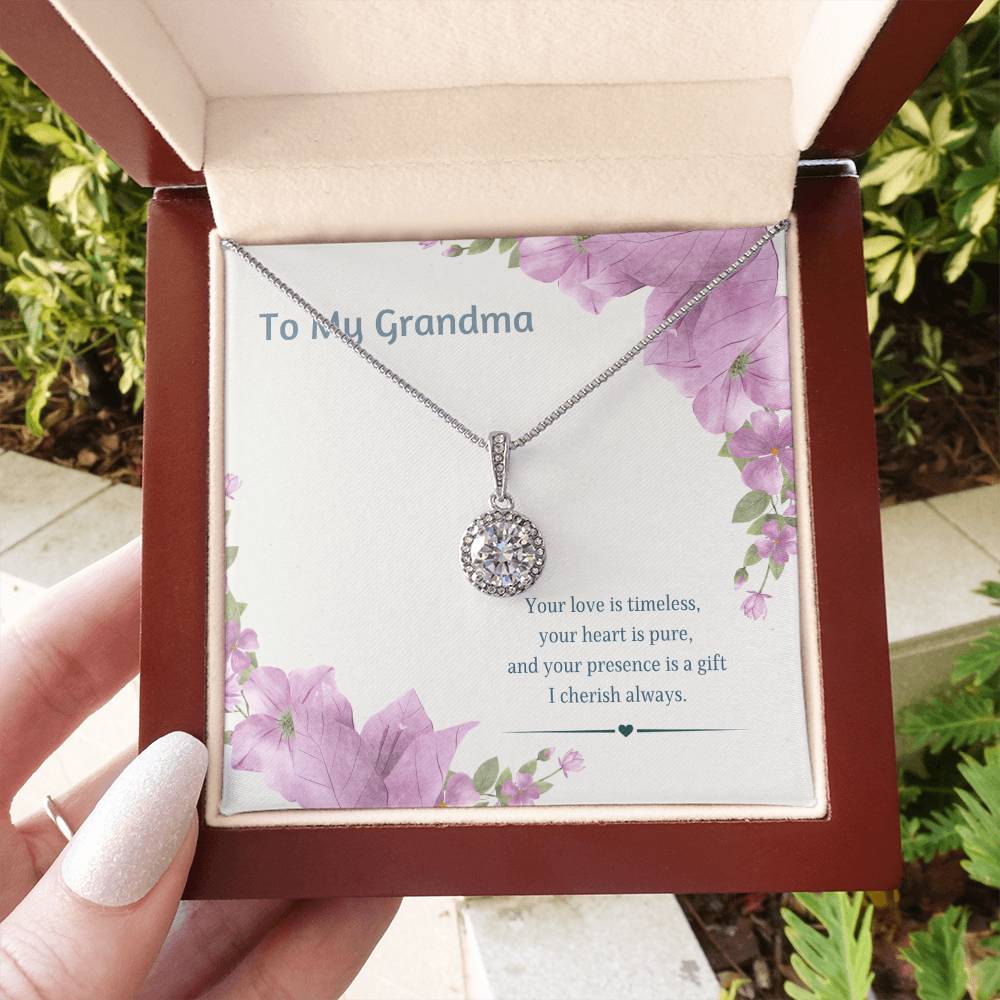 To My Grandmother Eternal Hope Necklace – Elegant Gift for Grandma – Sentimental Jewelry with Keepsake Message Card