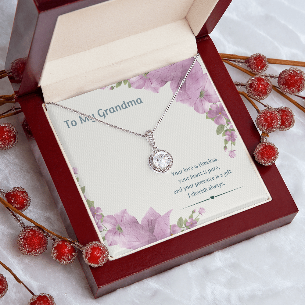 To My Grandmother Eternal Hope Necklace – Elegant Gift for Grandma – Sentimental Jewelry with Keepsake Message Card