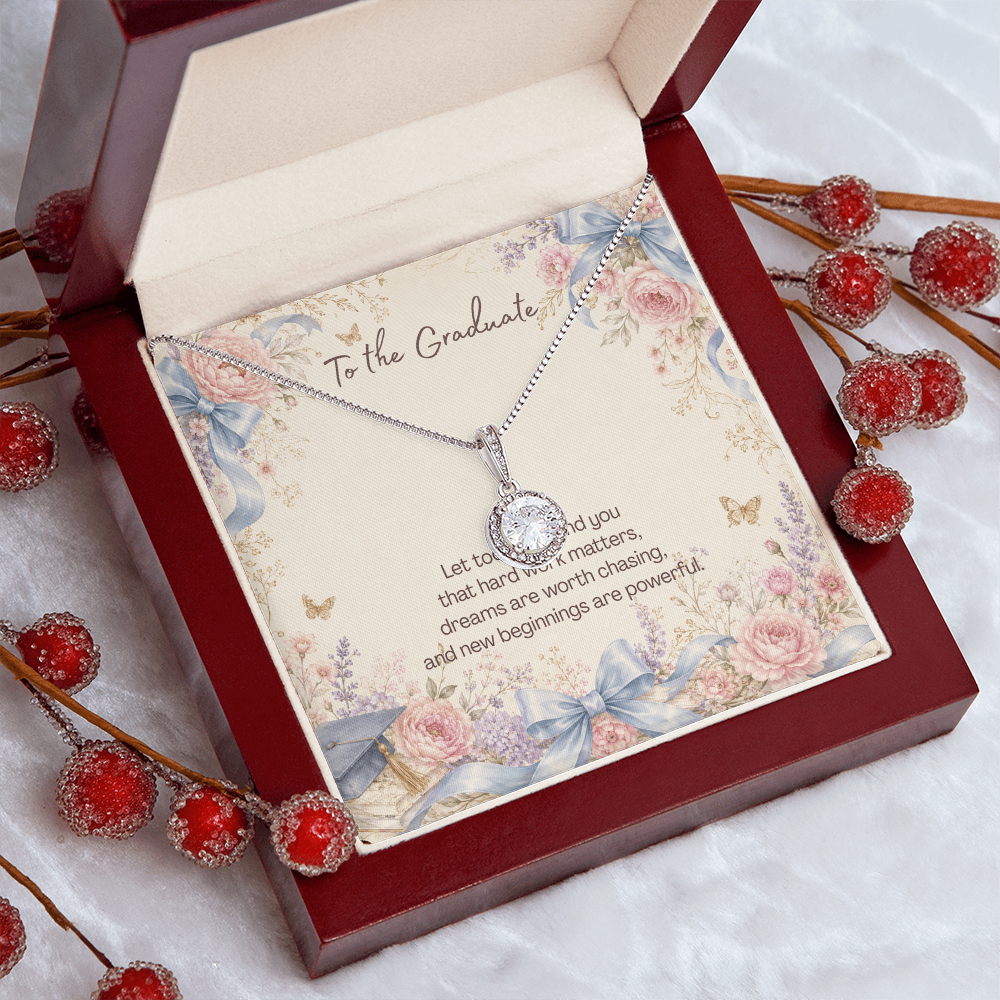 To the Graduate Eternal Hope Necklace Graduation Cap, Bows, Flowers