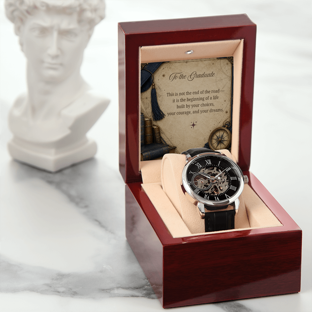 To the Graduate Openwork Watch Vintage Books and Clock